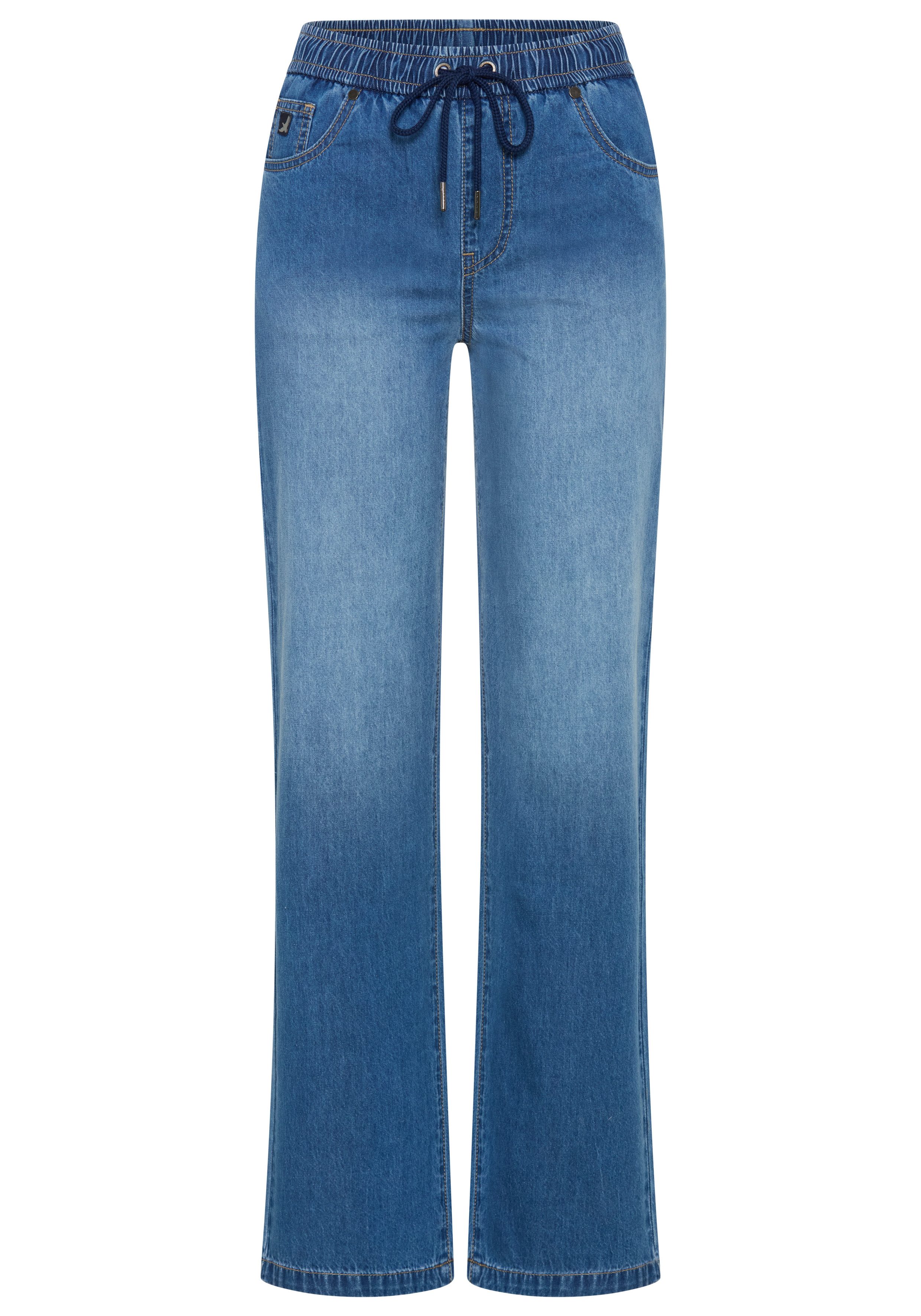 Arizona Relax-fit-Jeans mit Schnürung mit geradem Bein, unifarben – Bild 5 von 5