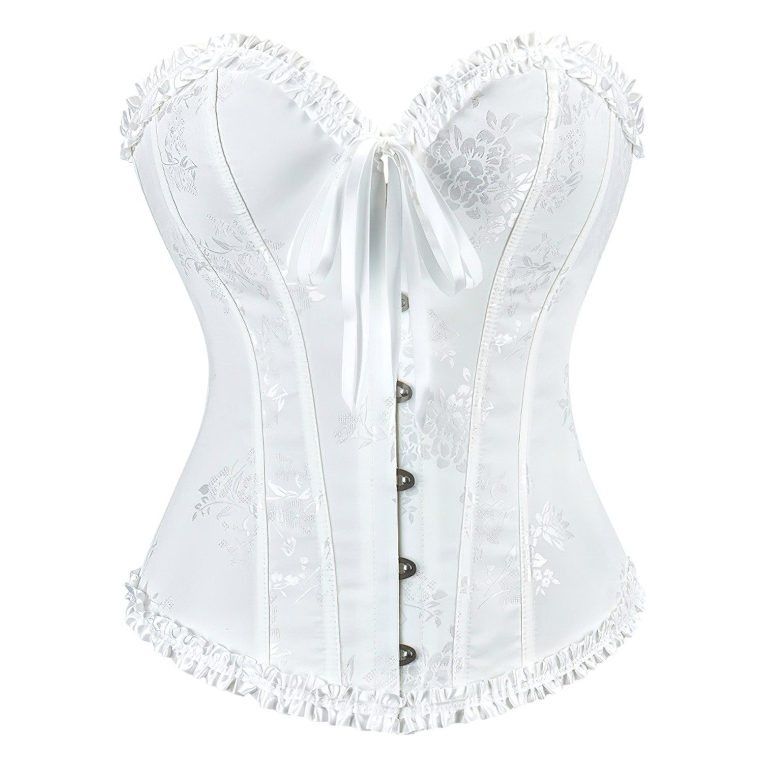 Corsage Damen-Korsett Vintage Jacquard Bustiers Schnür-Korsett