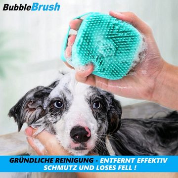 MAVURA Fellbürste BubbleBrush Hunde Waschbürste Badebürste Massage, Bürste Fellbürste mit Shampoo Spender für Haustiere