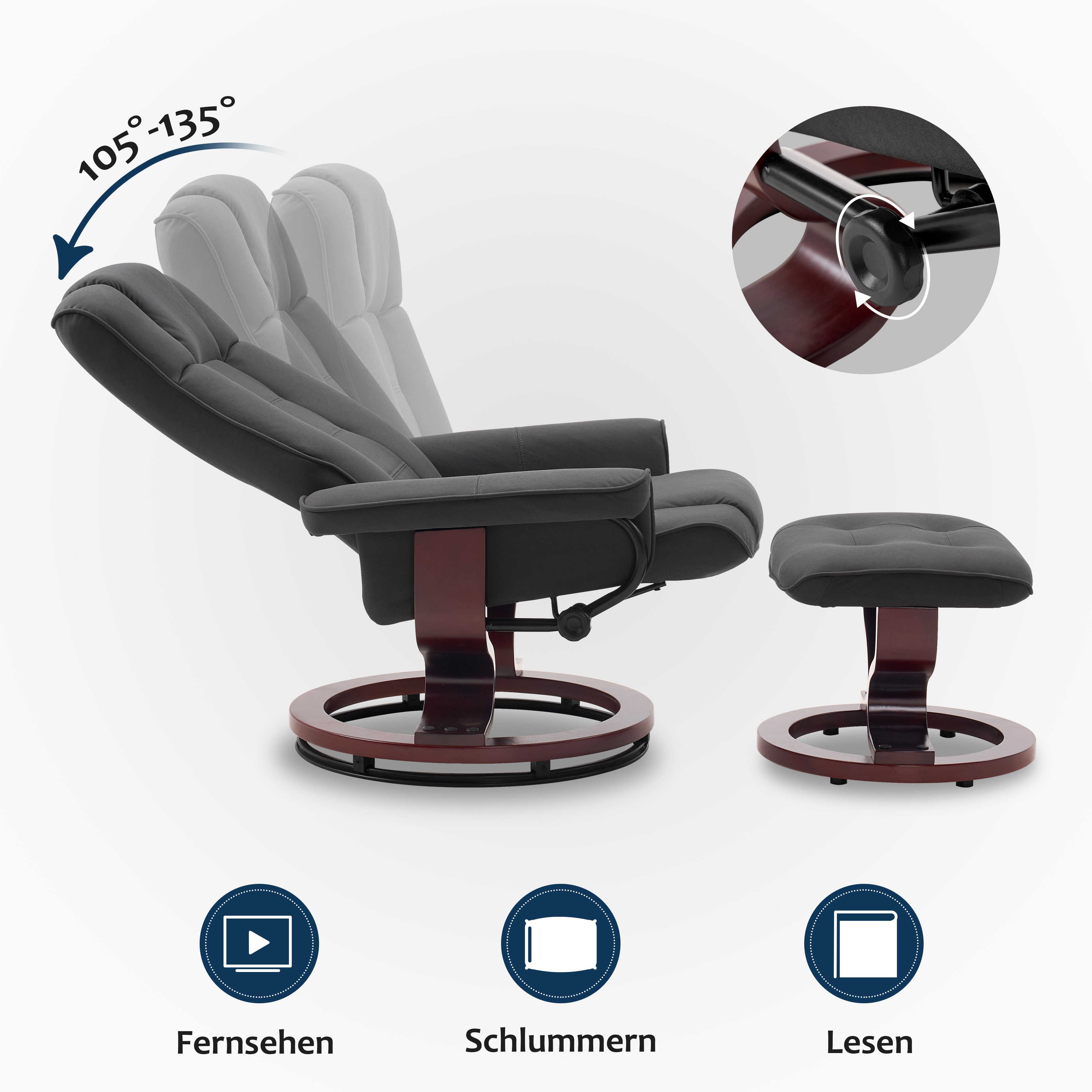 MCombo TV-Sessel M MCombo Relaxsessel mit Hocker Fernsehsessel 9019 (M MCombo Relaxsessel mit Hocker), mit Relaxfunktion – Bild 3 von 5