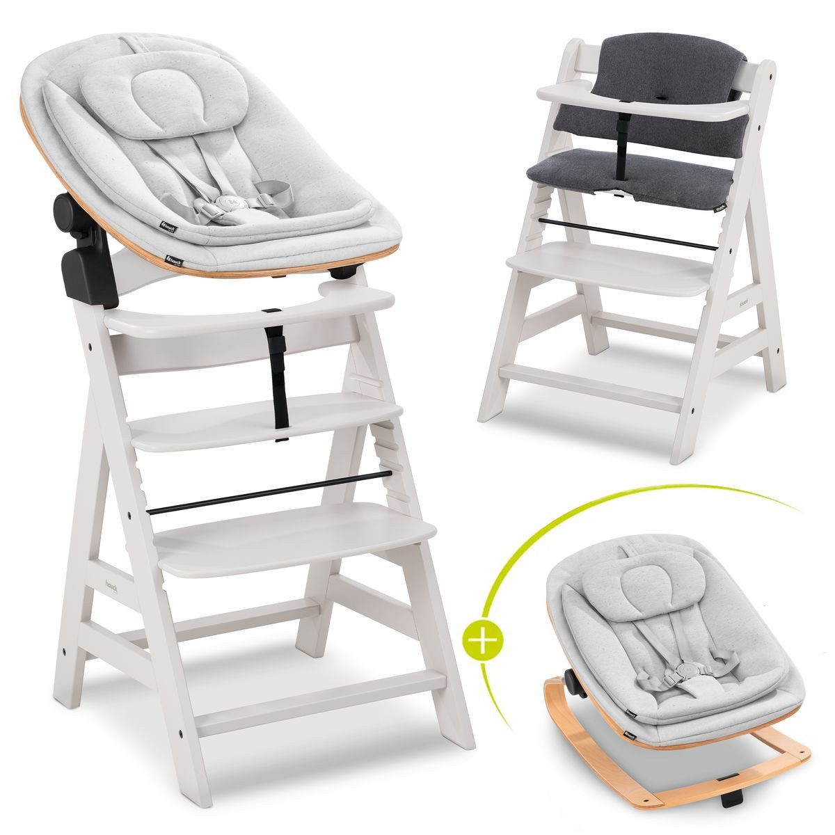 Hochstuhl Alpha Plus Creme Newborn Set Eco - Light Grey