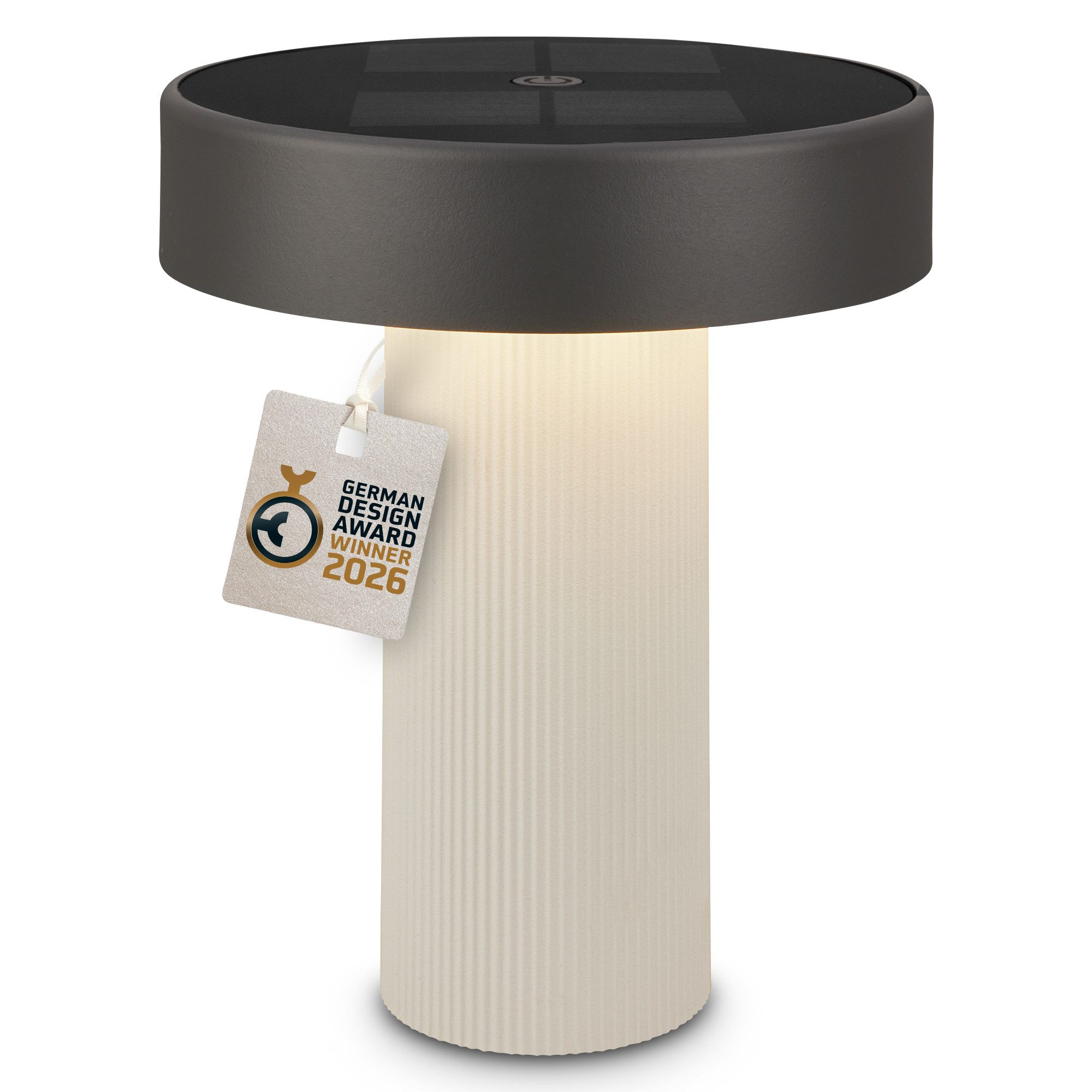 Briloner Leuchten LED Außen-Tischleuchte Solar Tischlampe kabellos Akku Touch dimmbar Design Award, LED wechselbar, Warmweiß, 16x20 cm, Akku tauschbar, Indoor/Outdoor, Wohnzimmer, Balkon