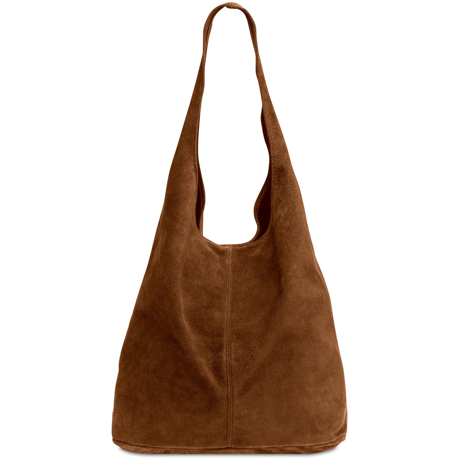 Caspar Schultertasche große Damen Wildleder Tasche Hobo Bag - CLASSIC LINE - Modell No.767, angenehm leicht, ohne Innenfutter, mit Sicherheitsfach, 100% Echtleder