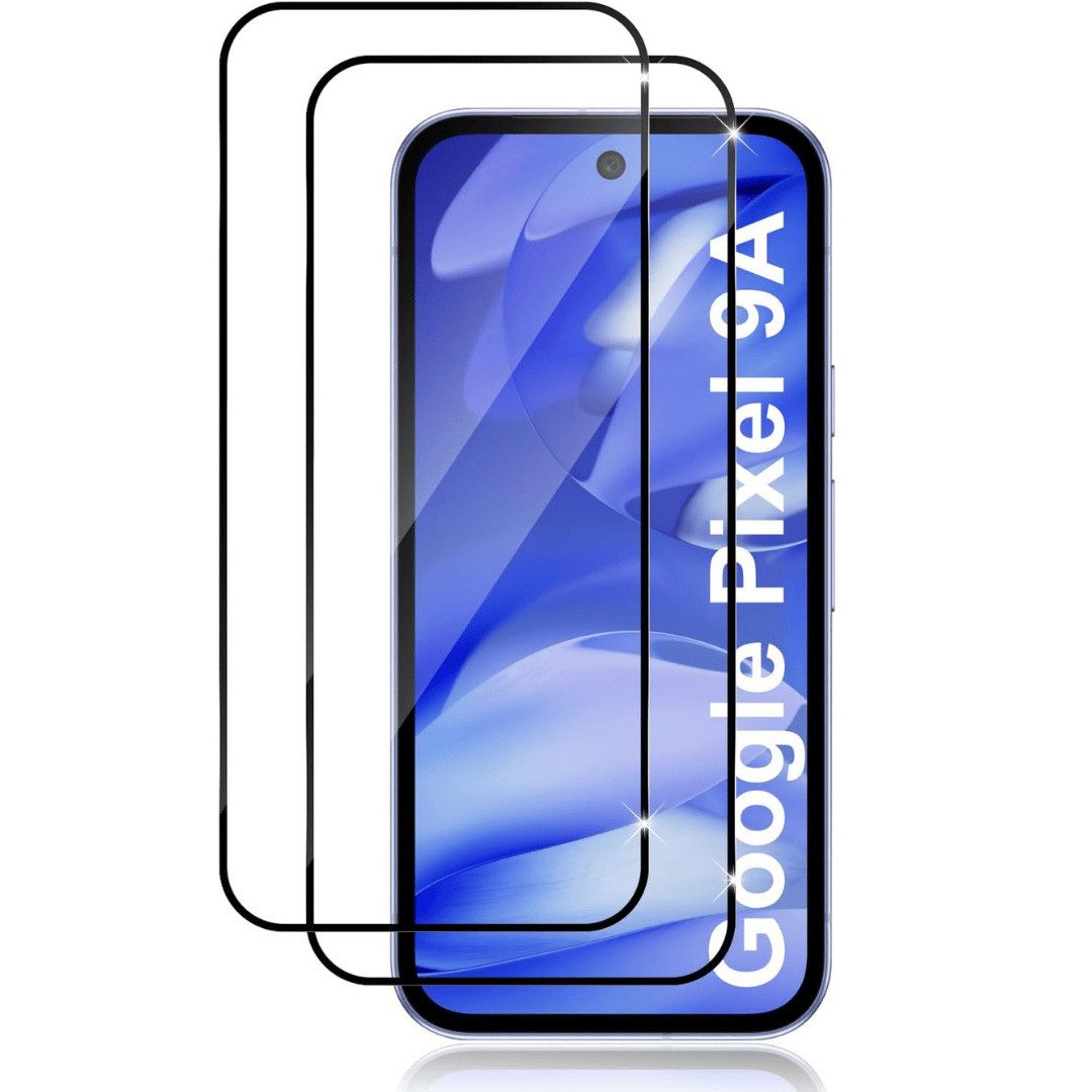 SmartUP Displayschutzglas 2X Schutzglas für Google Pixel 9A Display Panzerfolie Full Screen 9H für Für Google Pixel 9A, kompletter Rundumschutz
