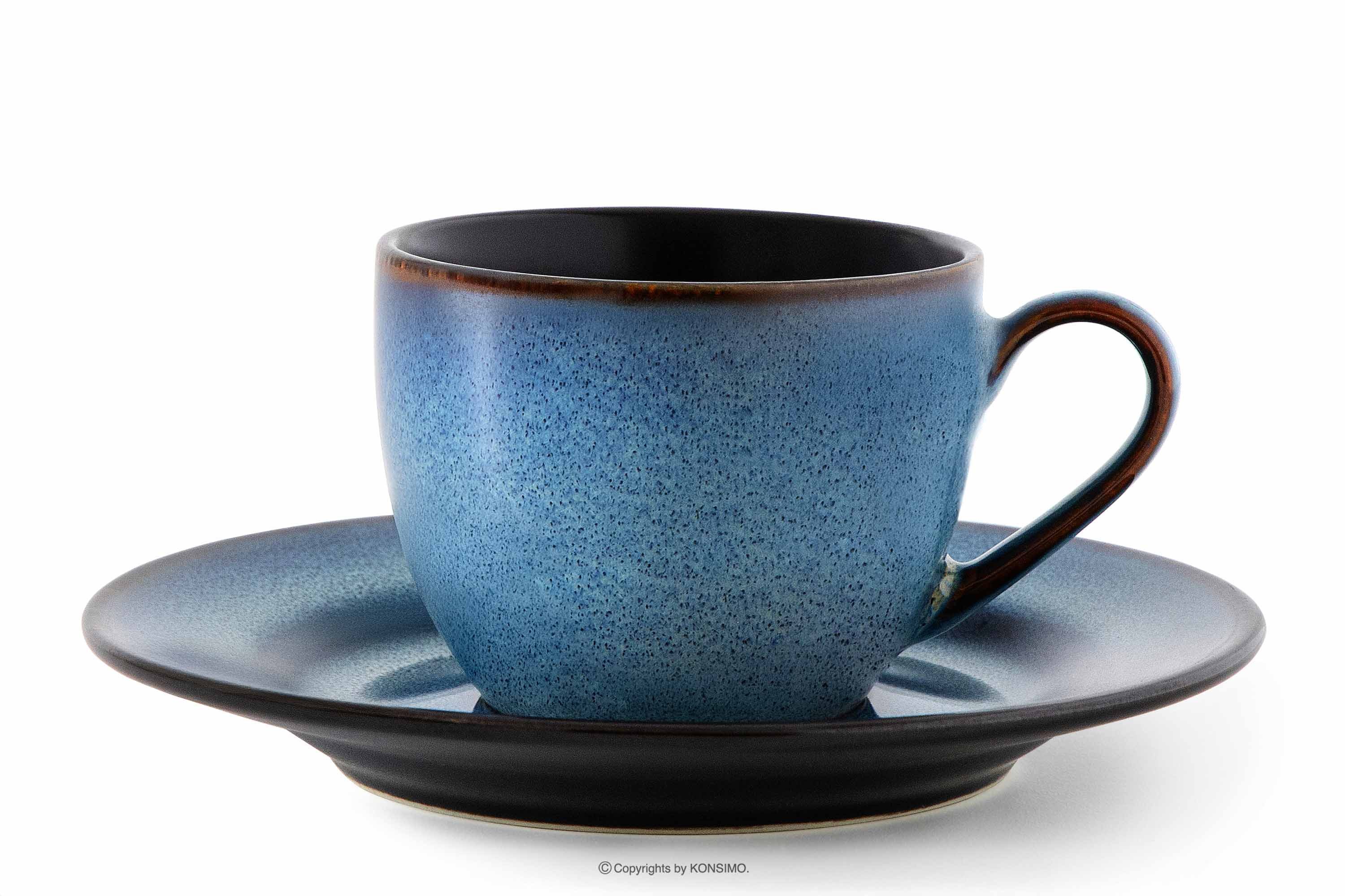 Ritzenhoff & Breker Kaffeeservice RITZENHOFF & BREKER BALI Espressotassen-Set, jedes Stück ein Unikat (12-tlg), 6 Personen, Steinzeug, 90 ml, spülmaschinengeeignet, mikrowellengeeignet, Reaktivglasur