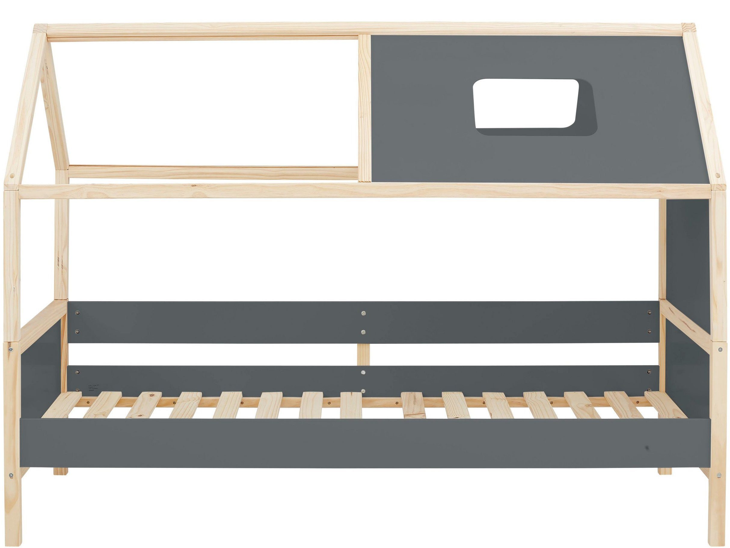 loft24 Hausbett Bob, Kinderbett, Bettgestell mit Dach, Kiefer, MDF, 90x200 cm