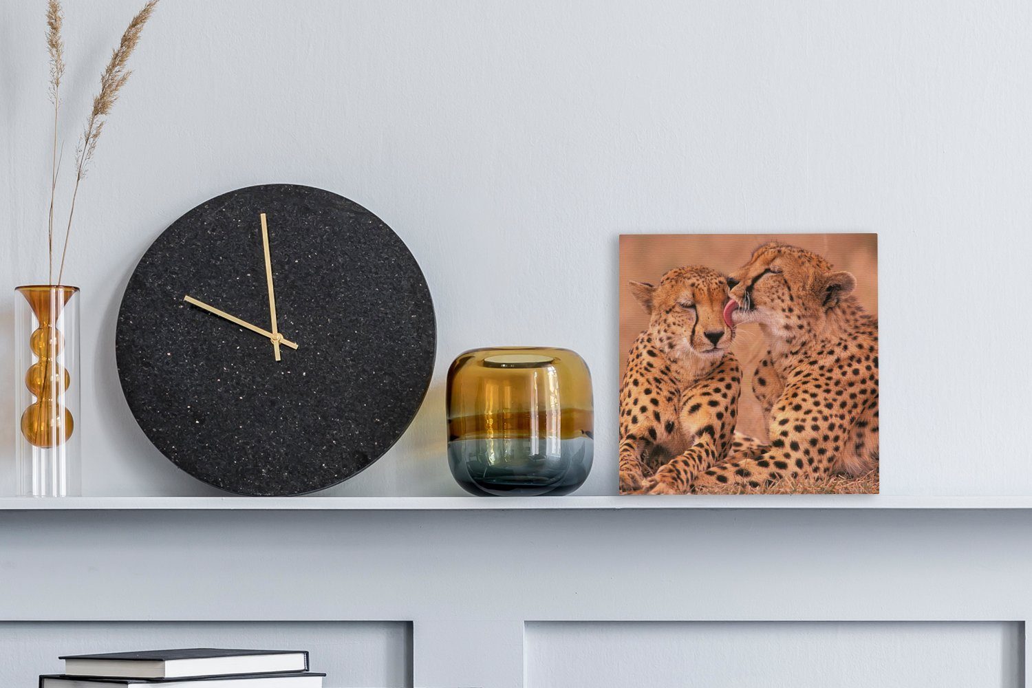 OneMillionCanvasses® Leinwandbild Baby-Geparden, (1 St), Leinwand Wohnzimmer für Bilder Schlafzimmer