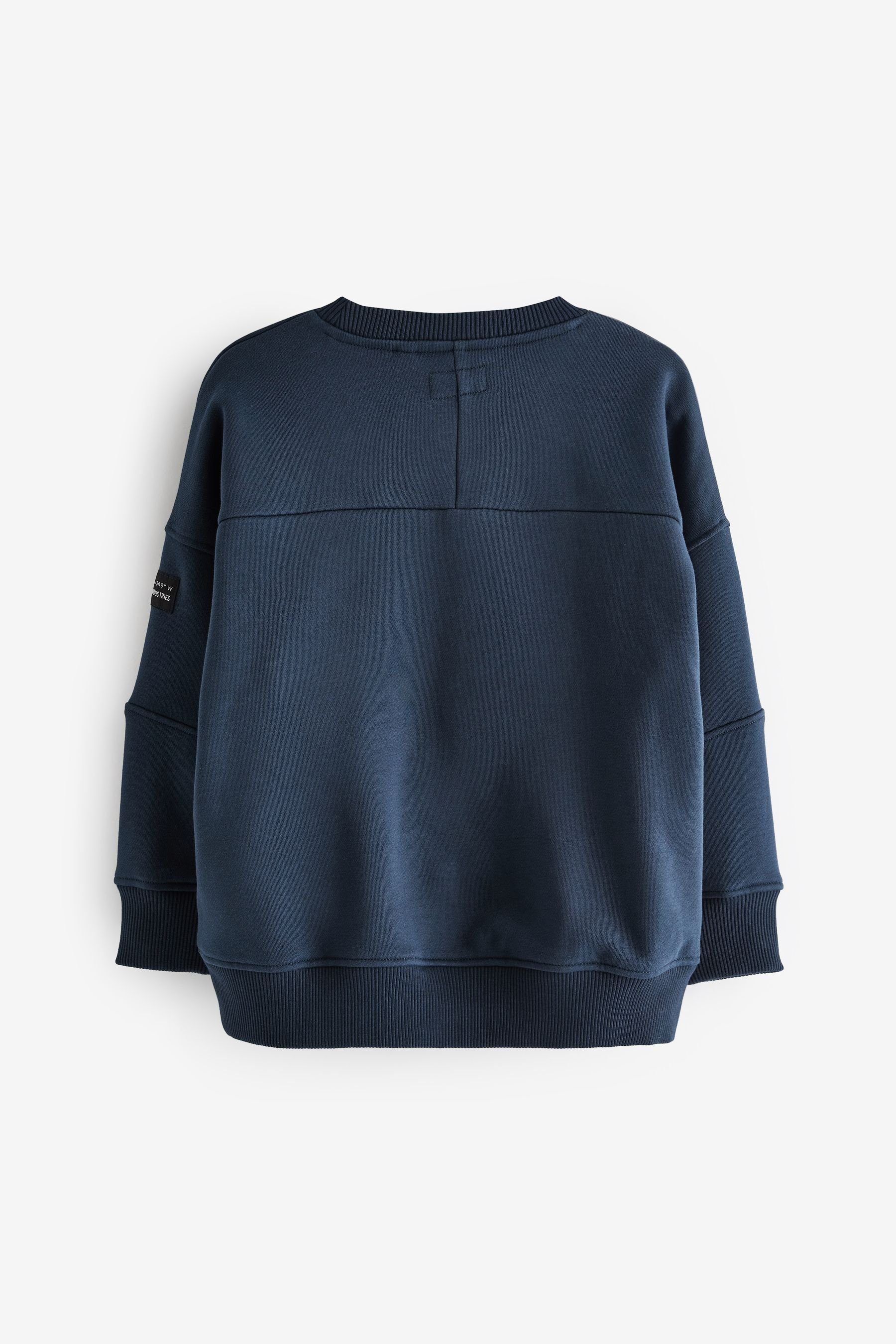 Sweatshirt Rundhals-Sweatshirt Blue Next (1-tlg) Utility-Stil im