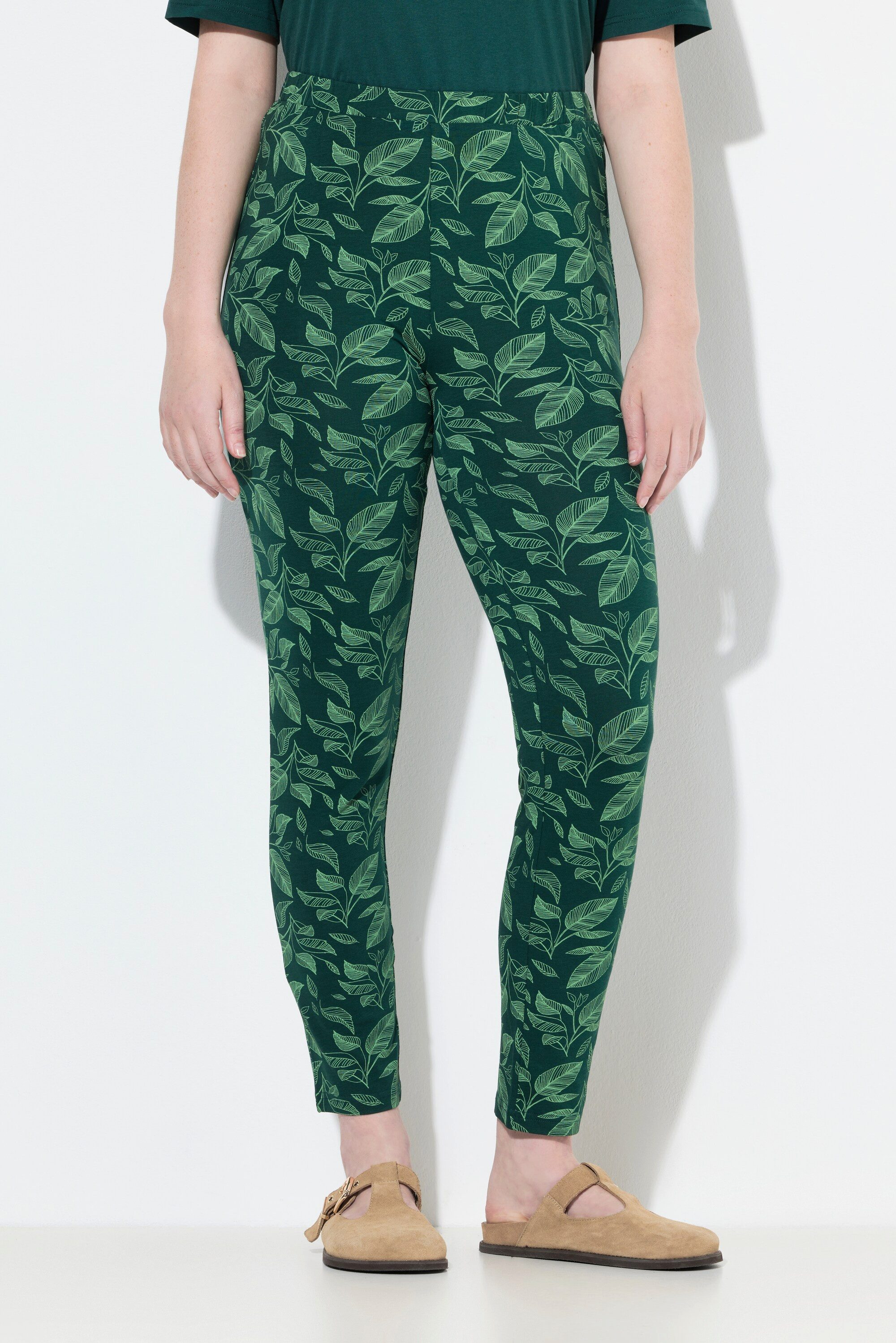 Ulla Popken Leggings Leggings Blätter Elastikbund günstig online kaufen
