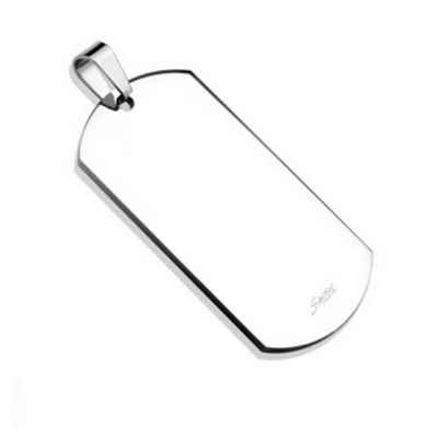 BUNGSA Dog Tag Anhänger Anhänger Dog Tag gravierbar Silber aus Edelstahl Unisex (1-tlg), Pendant Halsketten