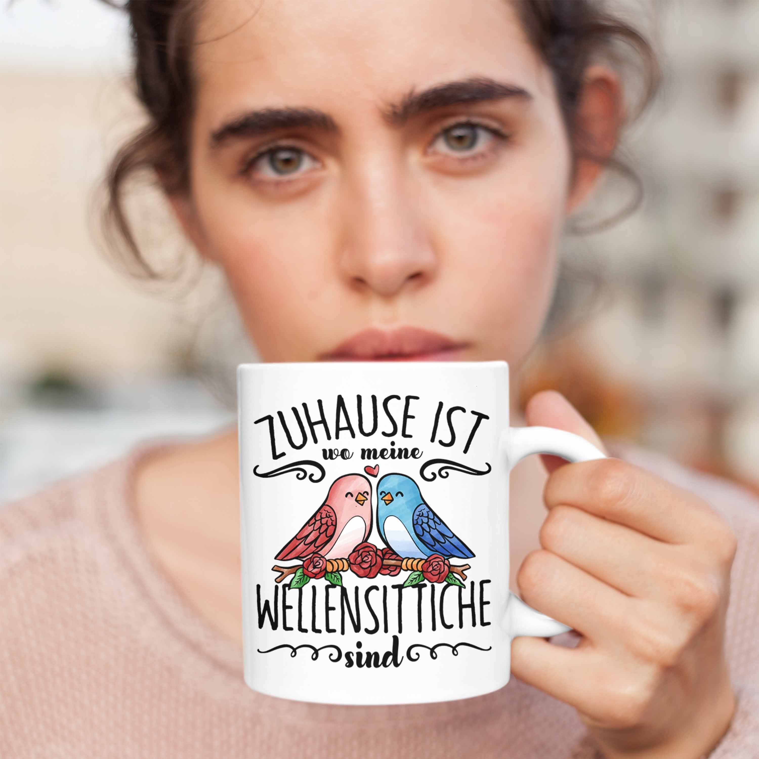 Tasse Zuhause Weiss Wellensittich Trendation Wellensittic Lustige Ist Tasse Meine Besitzer Wo