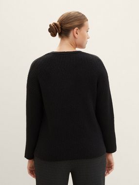 TOM TAILOR PLUS Strickpullover Plus - Strickpullover mit V-Ausschnitt