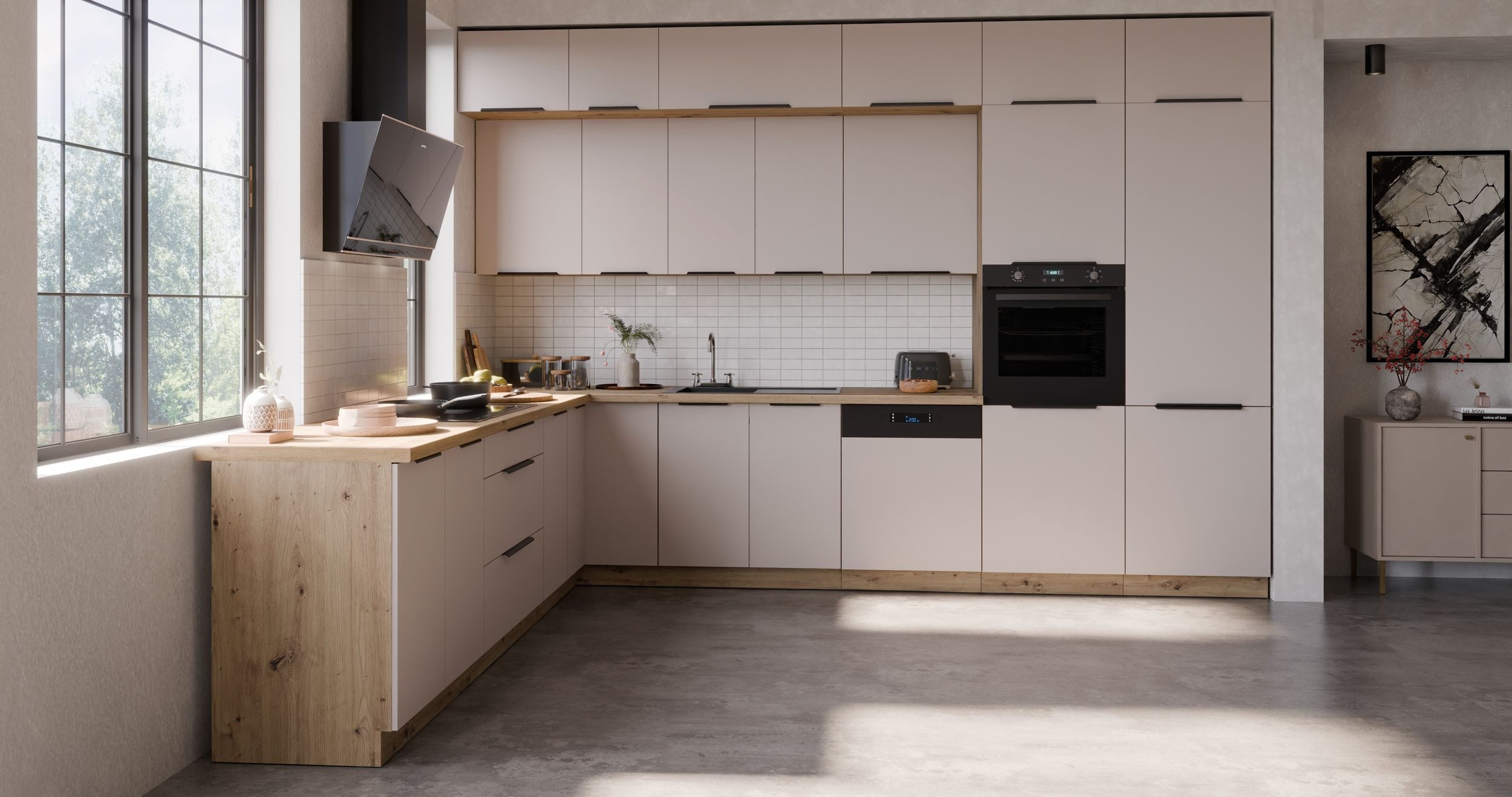 Küchen-Preisbombe Winkelküche SOLANO 290x350 cm XL Stauraum Küchenzeile Küc günstig online kaufen