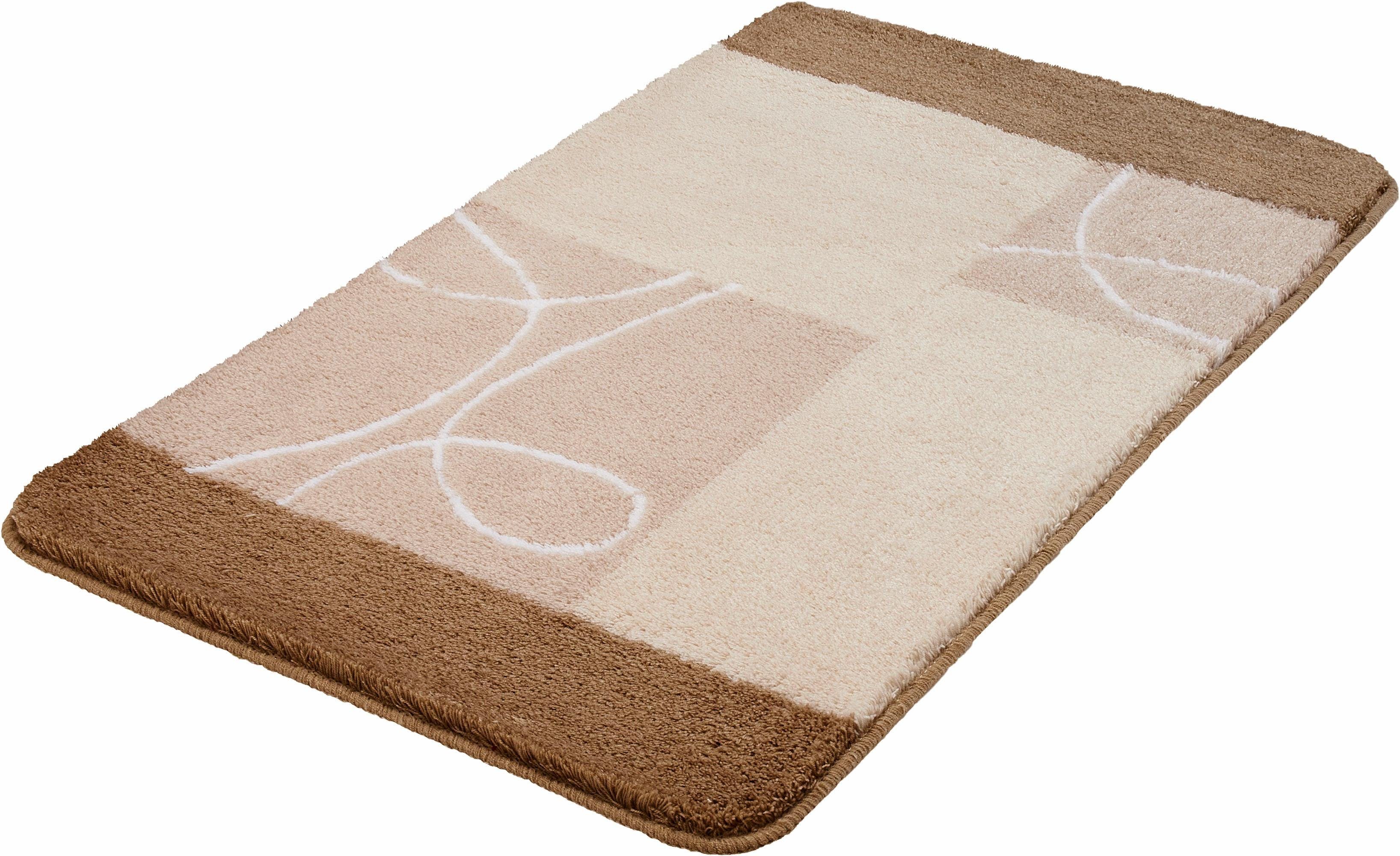 MEUSCH Badematte Curly, Badvorleger, Badezimmer Teppich, Höhe 20 mm, rutschhemmend beschichtet, fußbodenheizungsgeeignet, Kunstfaser, rechteckig, Badteppich, modernes Design, waschbar