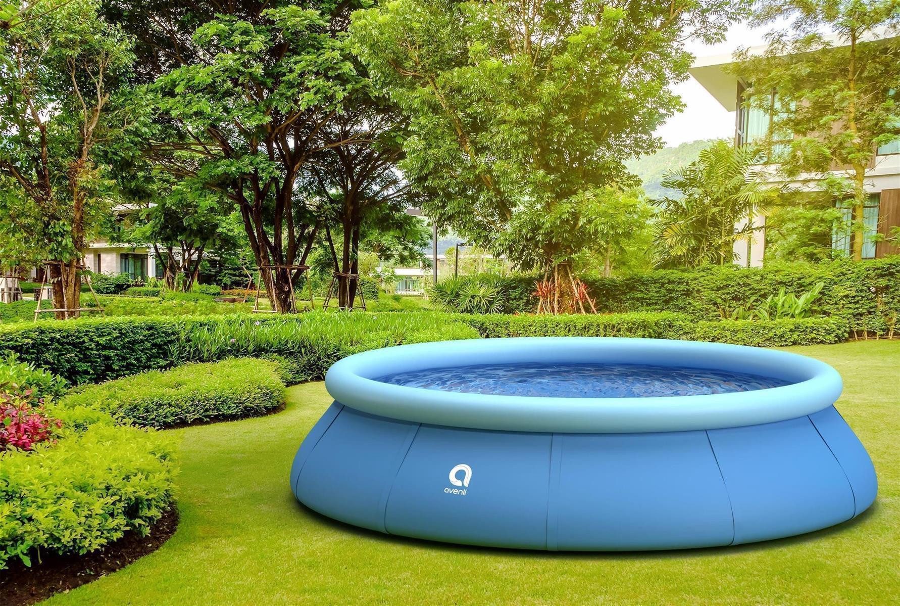Avenli Pool Prompt Set Pool Ø 360 x 76 cm (Aufstellpool mit aufblasbarem Ring, Quick Up Pool ohne Pumpe), Swimmingpool auch als Ersatzpool geeignet