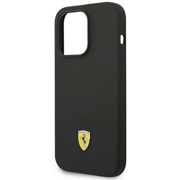 Ferrari Handyhülle Ferrari Silikon Metal Logo Magsafe Hülle für Apple iPhone 14 Pro Max