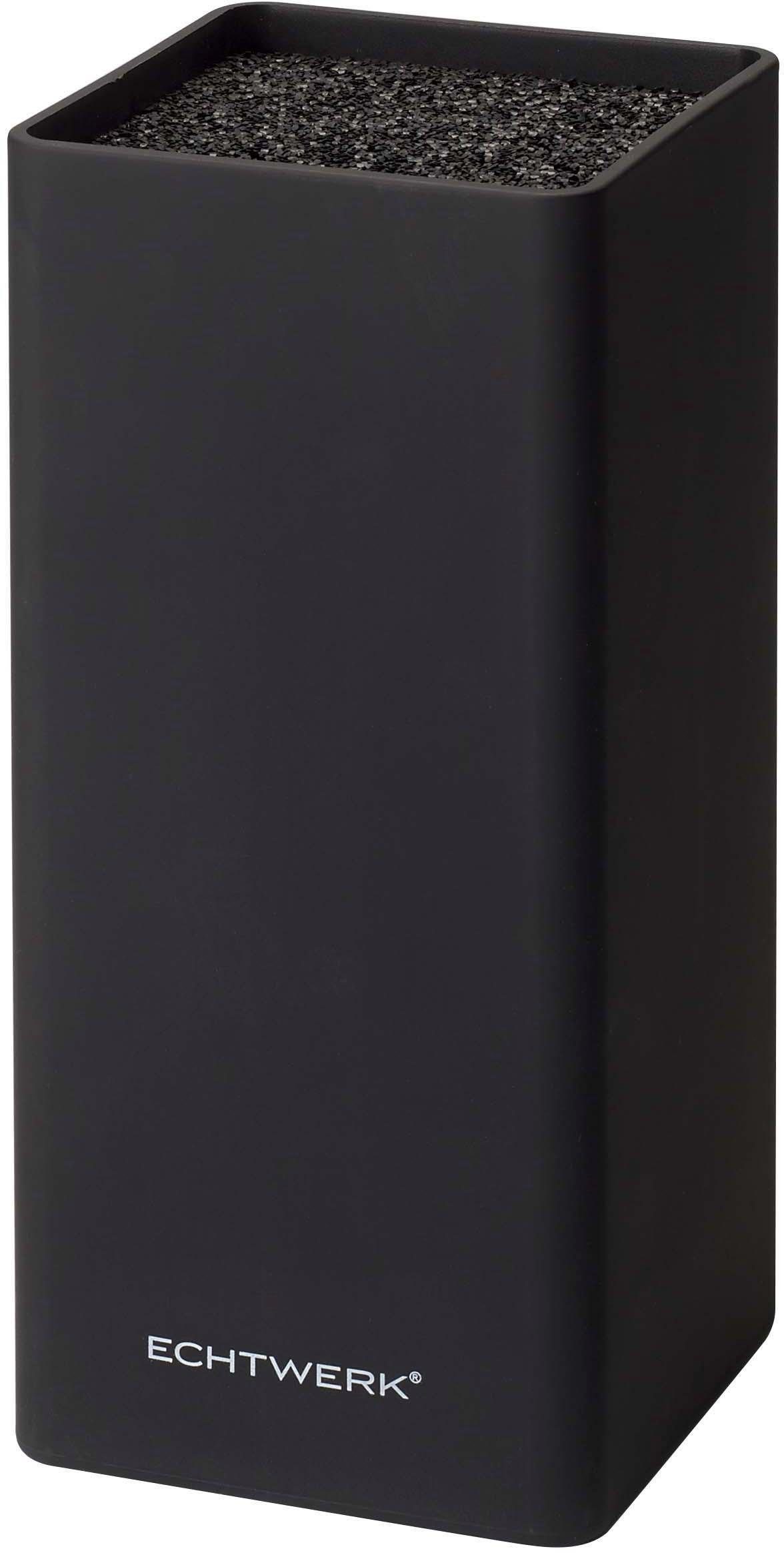 ECHTWERK (1tlg), Messeraufbewahrung, Borsteneinsatz schwarz Messerhalter, herausnehmbarer square Messerblock