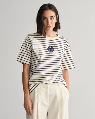 Gant T-Shirt Damen T-Shirt STRIPED MONOGRAM Relaxed Fit (1-tlg)