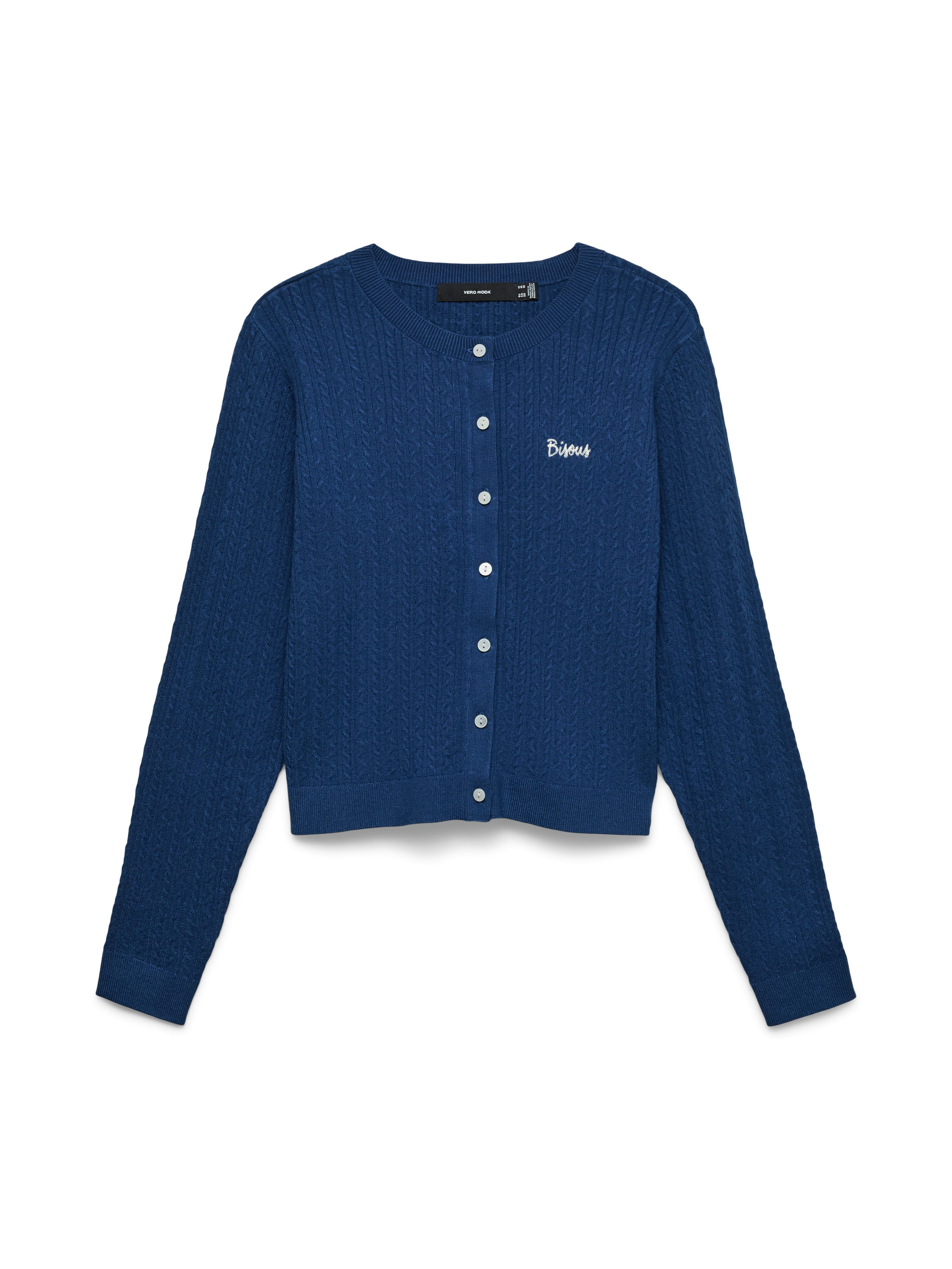 Vero Moda Strickjacke VMGOLD CABLE LS O-NECK CARDIGAN Viskosemischung, regular fit – Bild 4 von 4