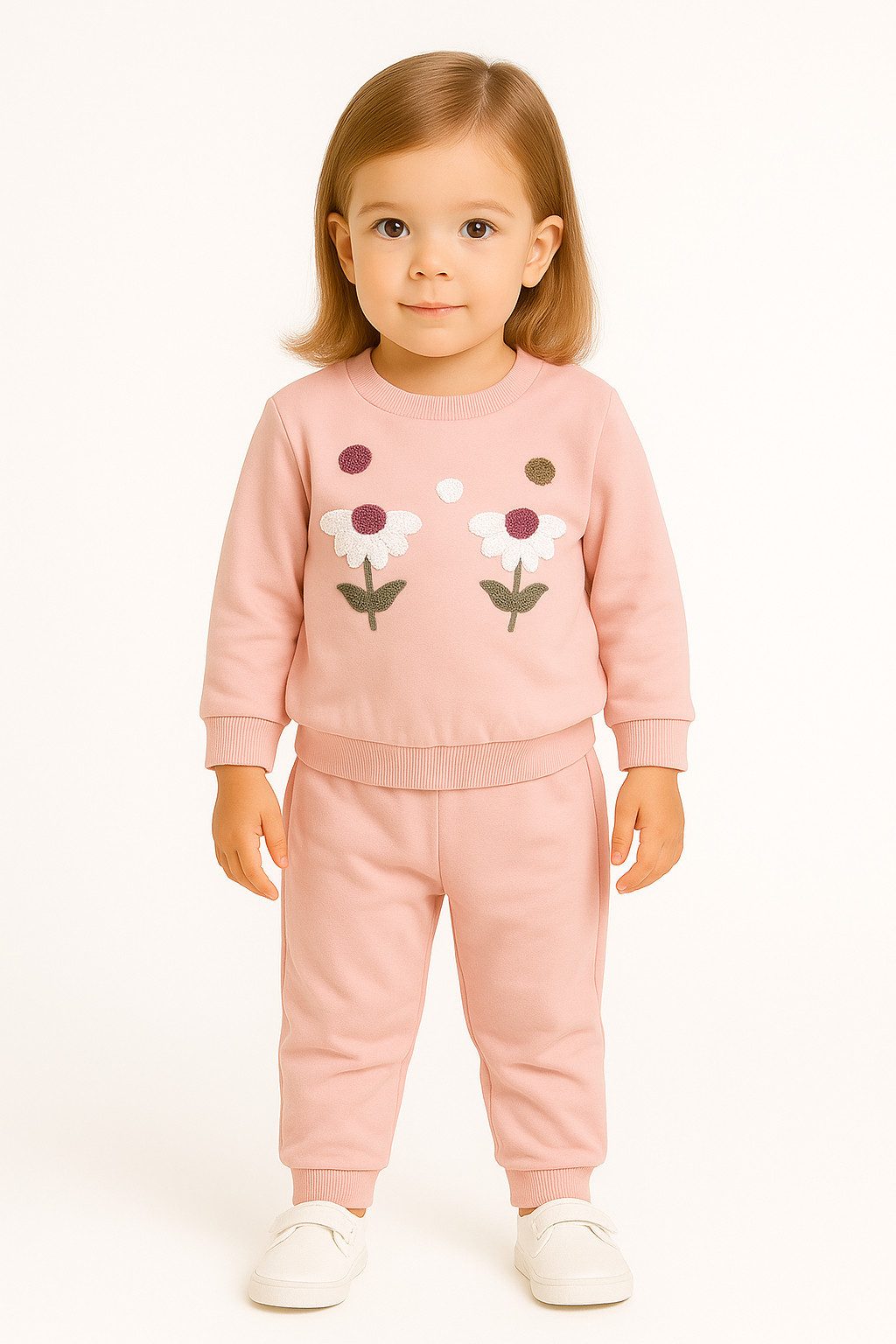 Freizeitanzug Mädchen Outfit, 2er Set, Pullover, Hose, Rosa, 100 % Baumwolle