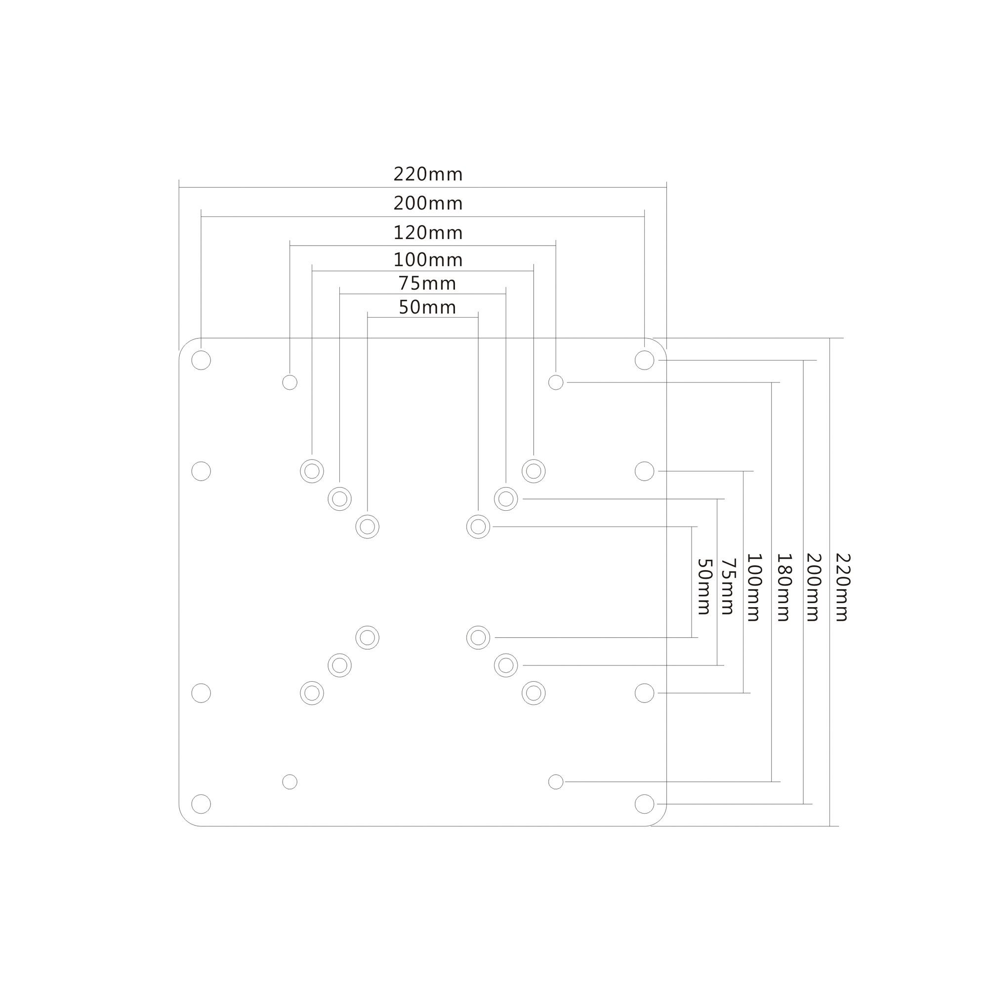 PureMounts TV-Wandhalterung PureMounts® - Universeller VESA Adapter PM-ADAPT-A für VESA 50x50 bis – Bild 4 von 5
