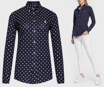 Ralph Lauren T-Shirt POLO RALPH LAUREN Heidi Polka Dot Hemdbluse Bluse Hemd Shirt Iconic T-