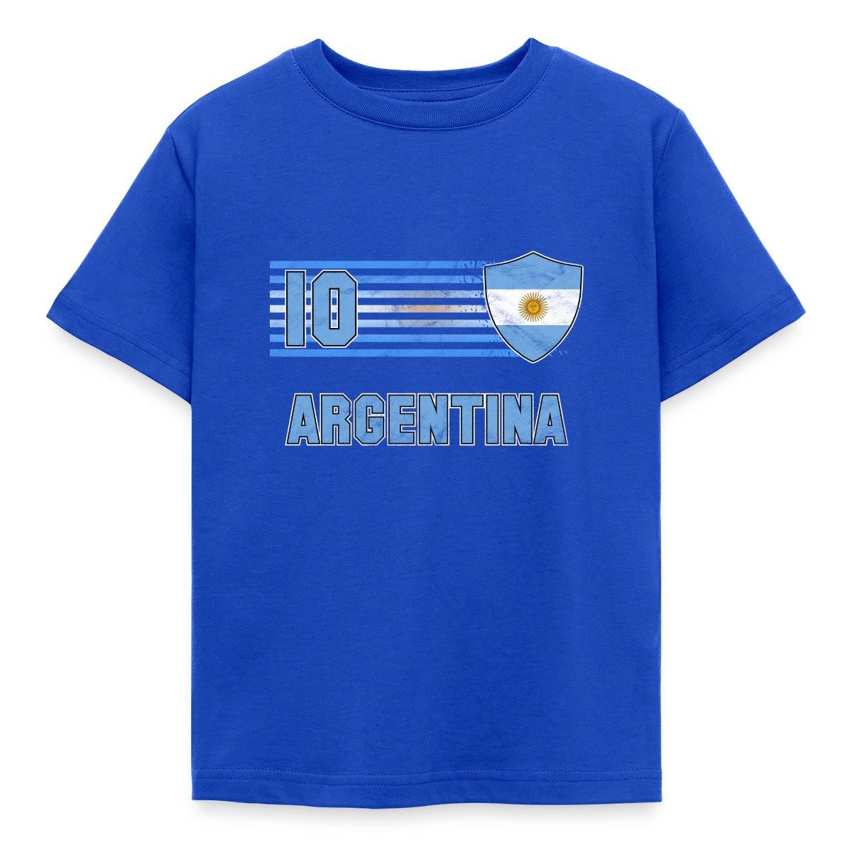 Spreadshirt T-Shirt Argentinien Flagge, Argentinien Wappen Kinder T-Shirt (1-tlg) Fällt klein aus. Wir empfehlen, eine Größe größer zu bestellen.