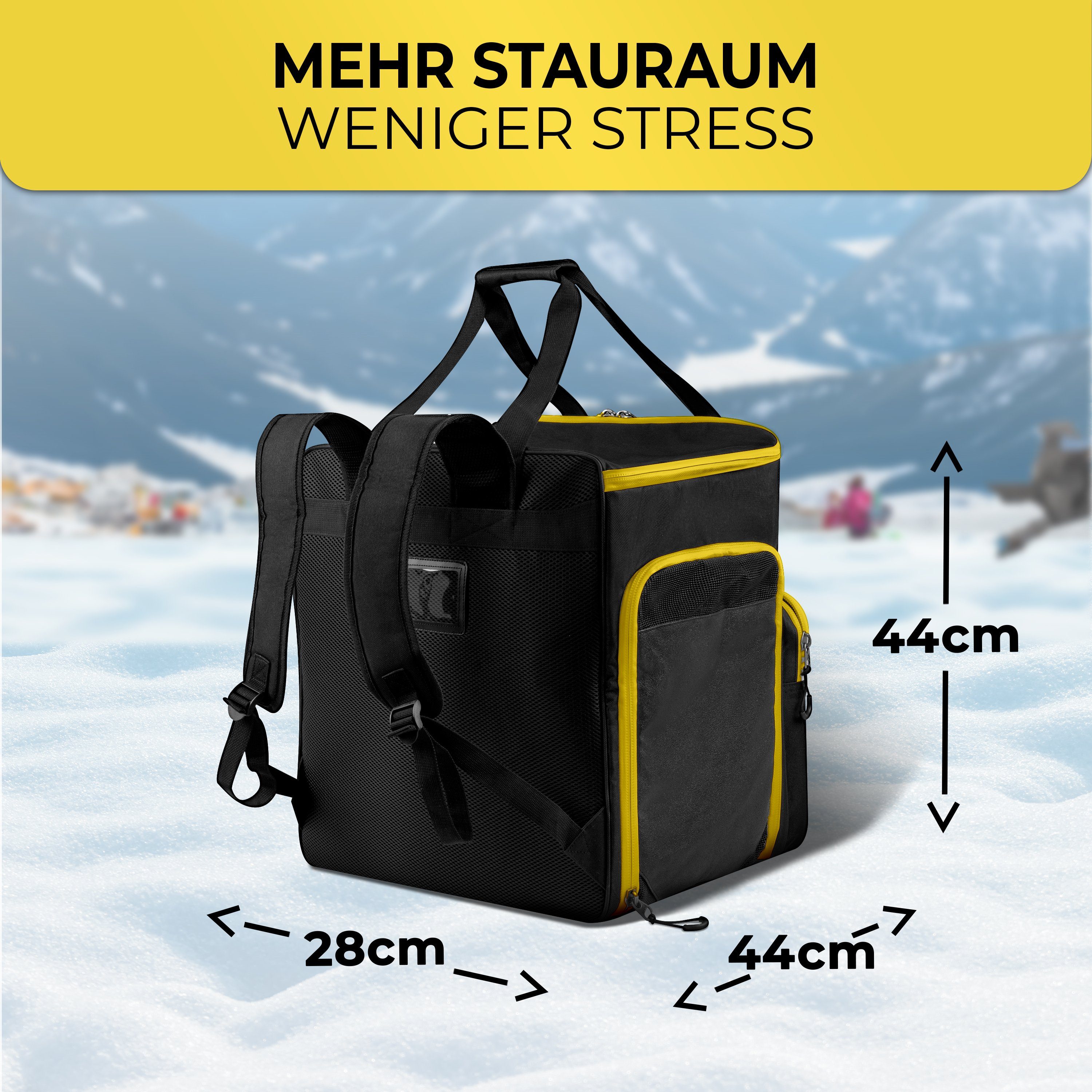 Styngard Skitasche SÖLDEN (mit Rucksackfunktion), Skischuhtasche mit Helmfach und belüftetem Stiefelfach [54 L]