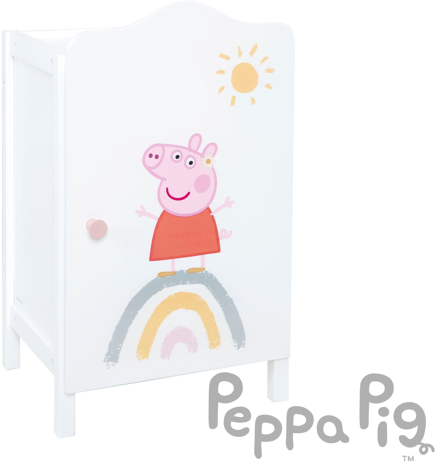 roba® Puppenkleiderschrank Peppa Pig, Inklusive Kleiderstange und
