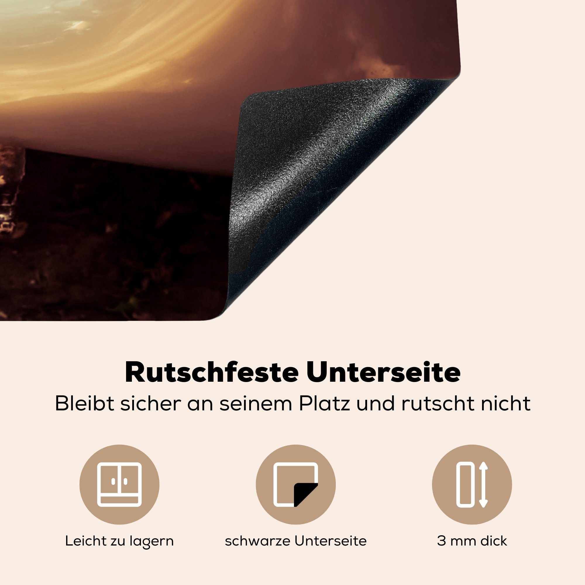 MuchoWow Herdblende-/Abdeckplatte - (1 Lampe, cm, Schutz Vinyl, küche, - Auto die Porsche für 81x52 Induktionskochfeld tlg), Ceranfeldabdeckung