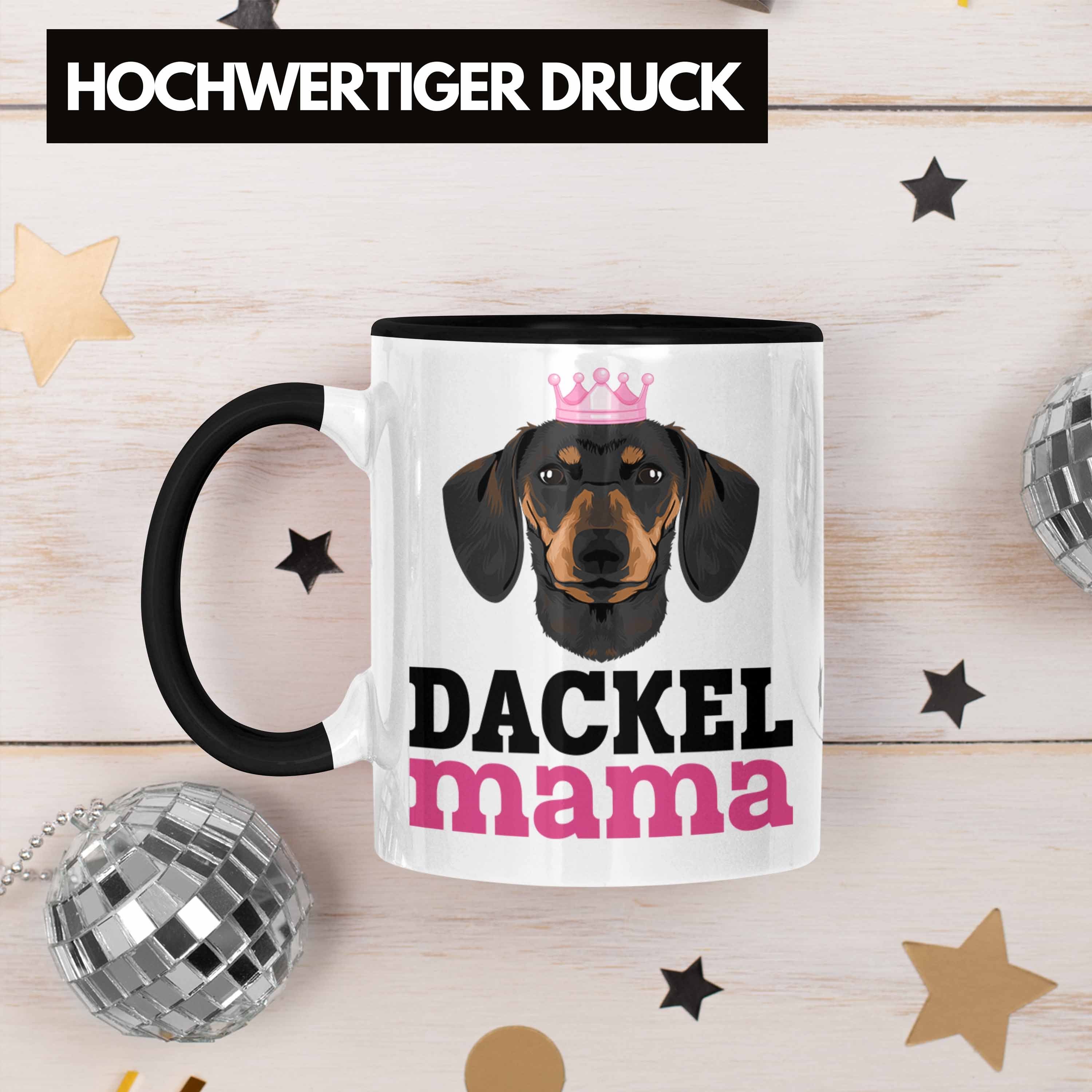 Dackel Dachshund Lustig Geschenke Tasse Tasse Schwarz Mama Dackel Rauhaardackel Trendation