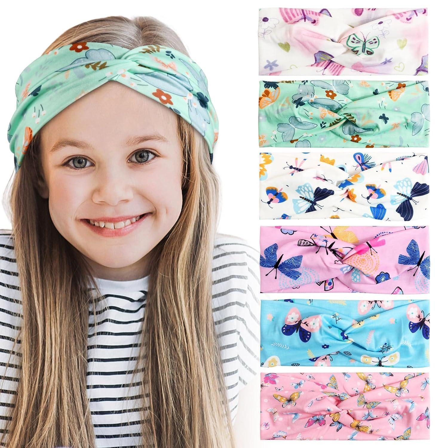 BETESSIN Haarband 6Stk. Stirnband Mädchen Kinder Schmetterling Haarband Set Knoten