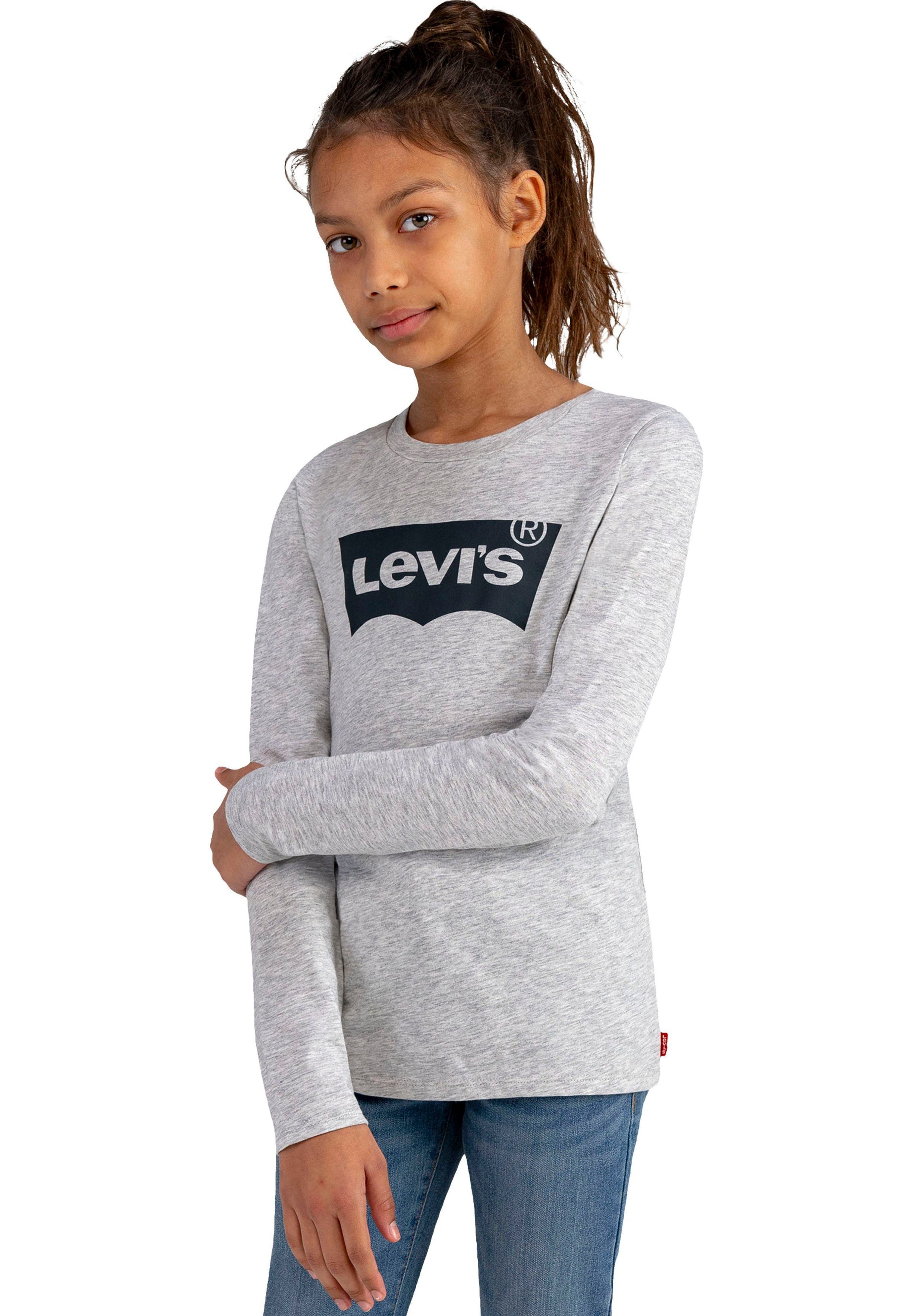 ungeheuer Levi's® Kids Langarmshirt LS BATWING grau for GIRLS TEE meliert