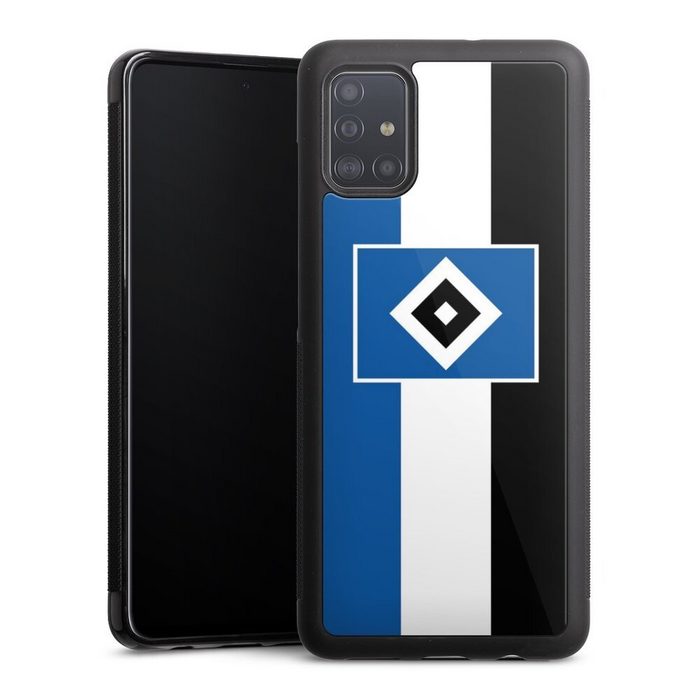DeinDesign Handyhülle HSV Streifen Hamburger SV HSV Streifen - Blau-Weiß-Schwarz Samsung Galaxy A51 Gallery Case Glas Hülle