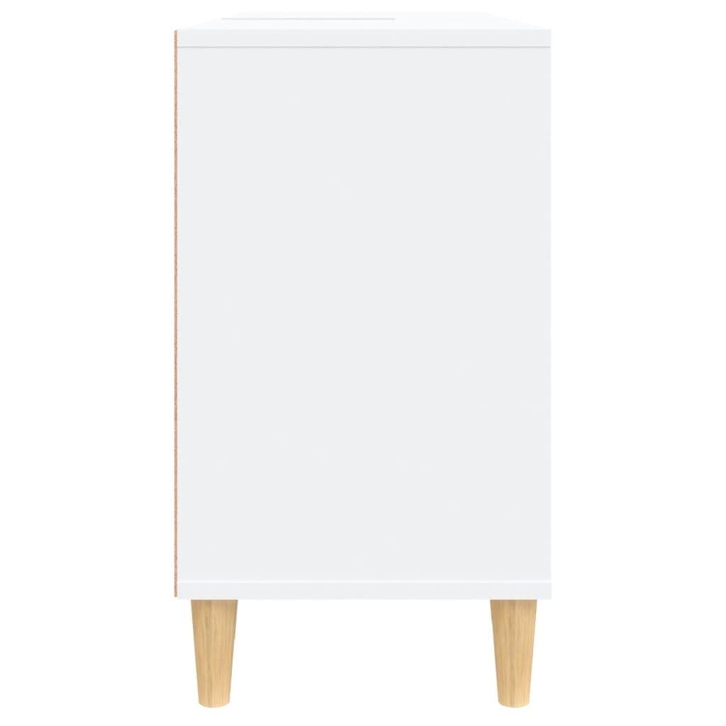 Badezimmerspiegelschrank Waschbeckenunterschrank 80x33x60 cm Weiß vidaXL Holzwerkstoff (1-St)