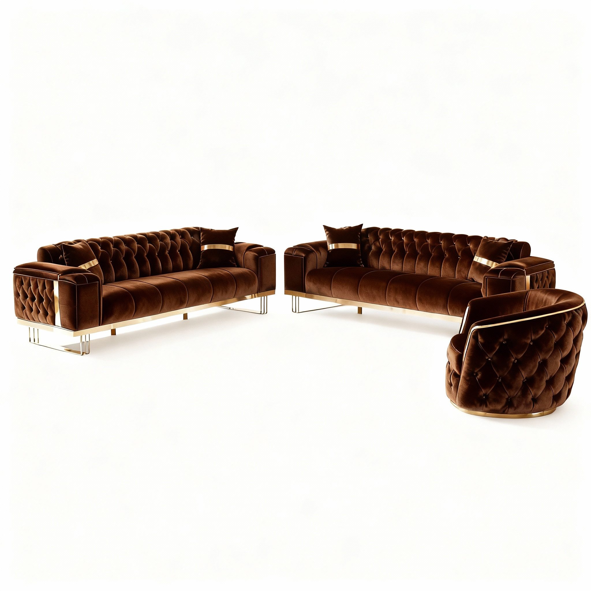 Palms-Store Sofa -Set Imperial Premium, 6 Farben verfügbar, 3-Sitzer + 2-Sitzer + Sessel (3-Sitzer mit Schlaf-funktion)