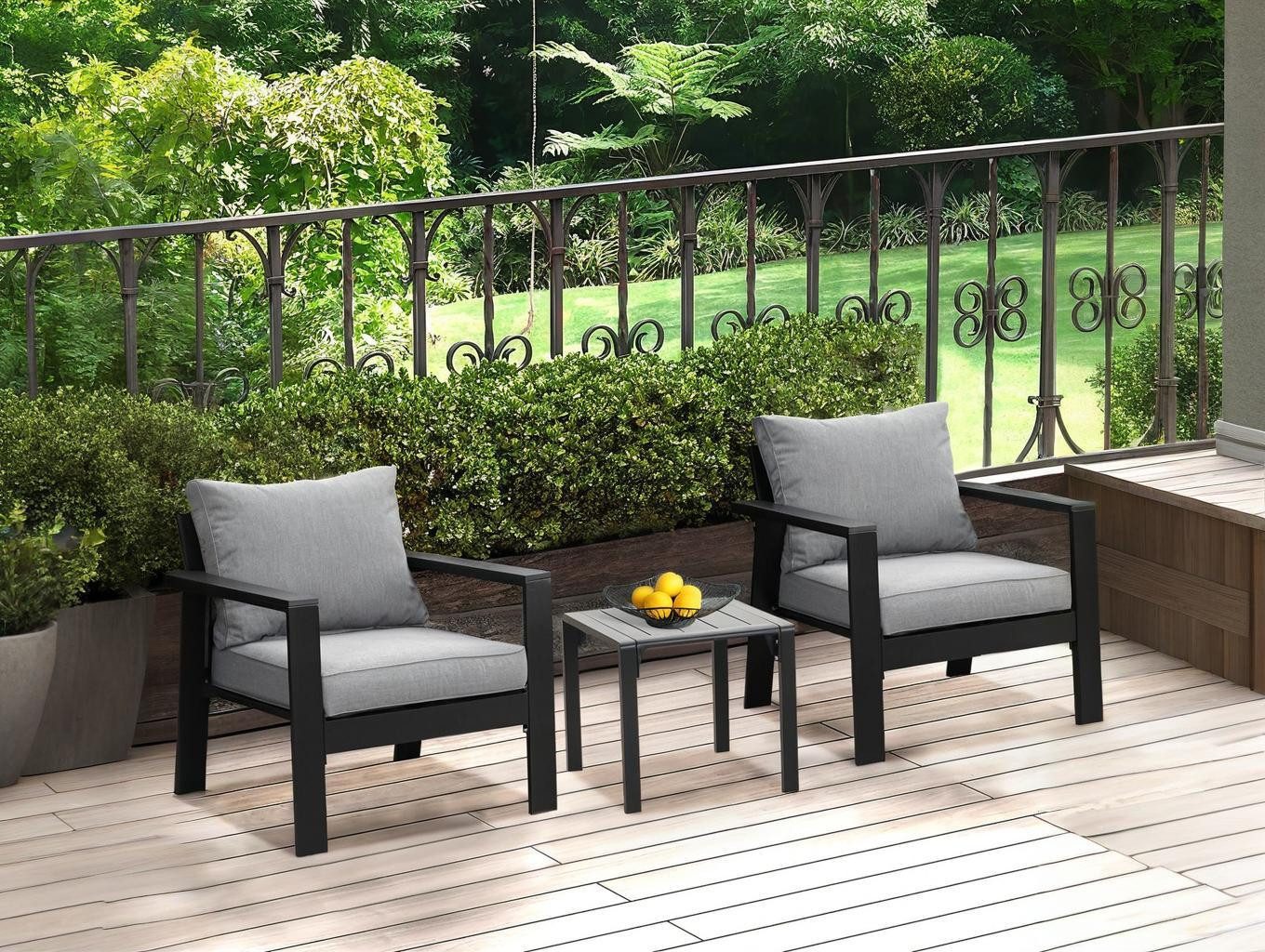MeXo Gartenlounge-Set Kleines Lounge-Gartenmöbelset, (Balkonmöbel Set günstig online kaufen