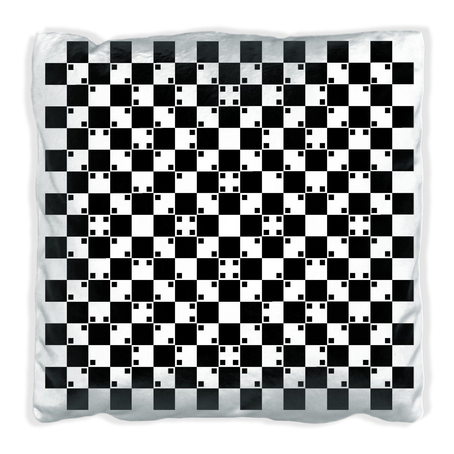 Wallario Dekokissen Optische Täuschung - Illusion - schwarz weiß II, handgenäht