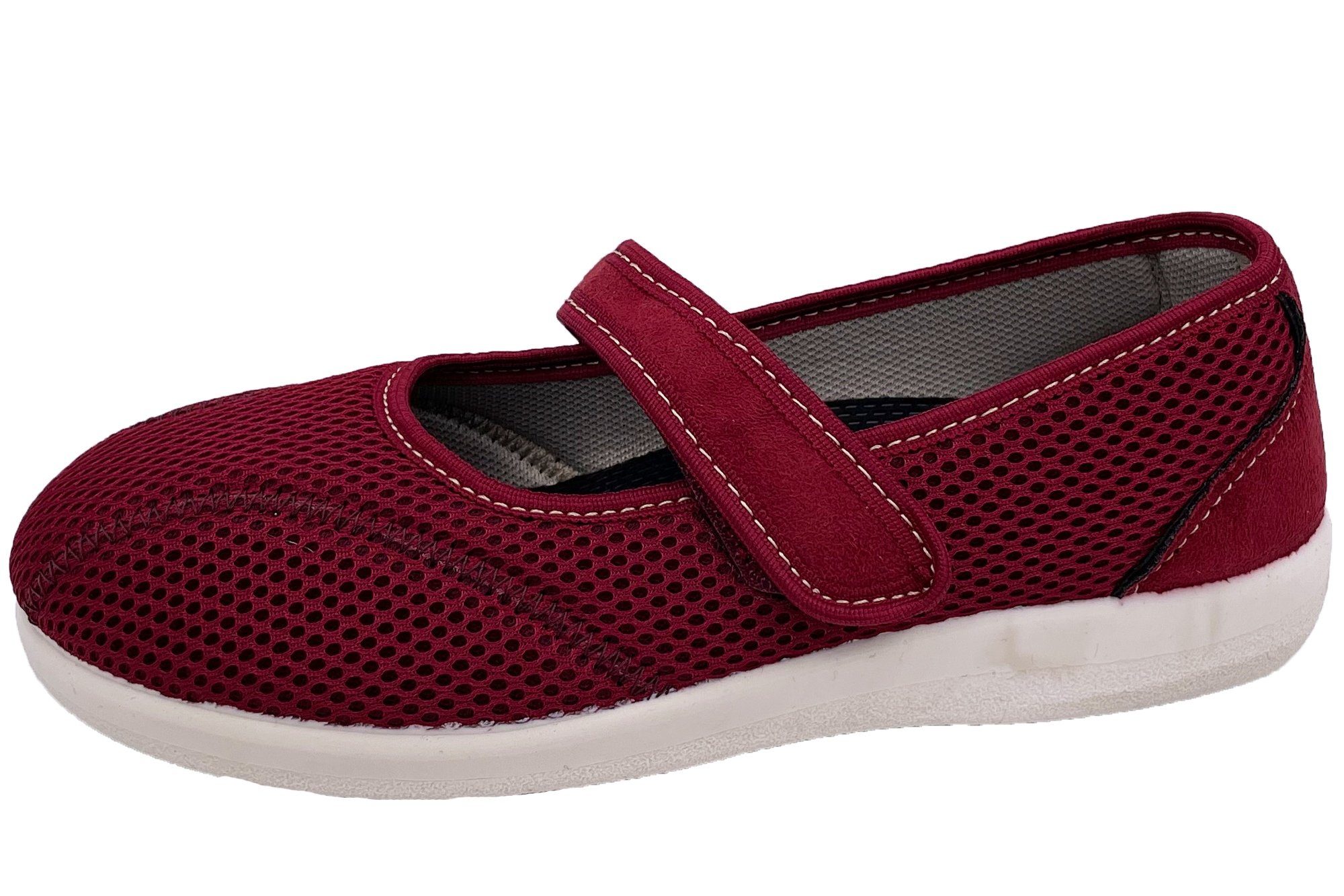 PADERO OrtoMed Damen Klettverschluss Slipper Weite H Rot