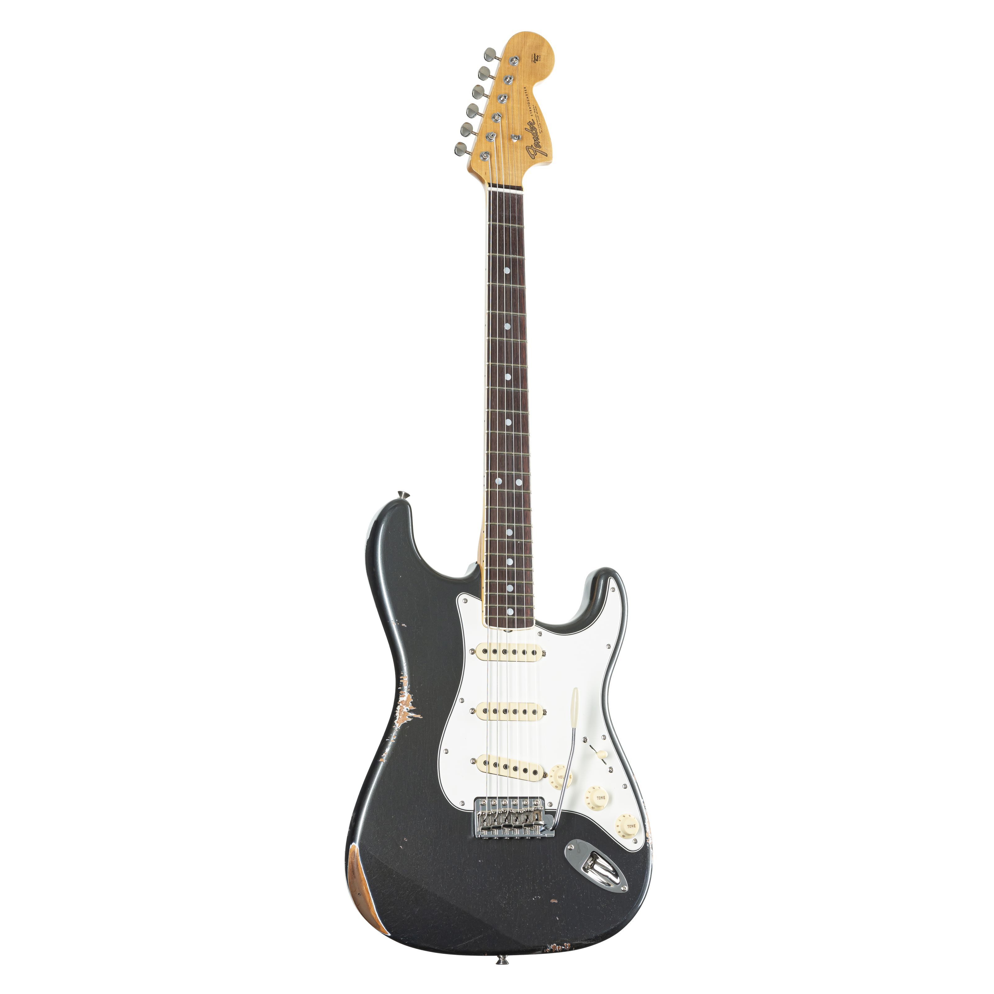Fender E-Gitarre, E-Gitarren, Premium-Instrumente, 1967 Stratocaster Relic RW Aged Charcoal Frost Metallic - Custom