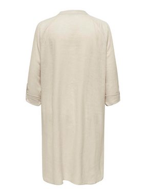 ONLY CARMAKOMA Shirtkleid Leinen Blusenkleid Plus Size Basic Long Shirt Dress (knielang) 7499 in Sand