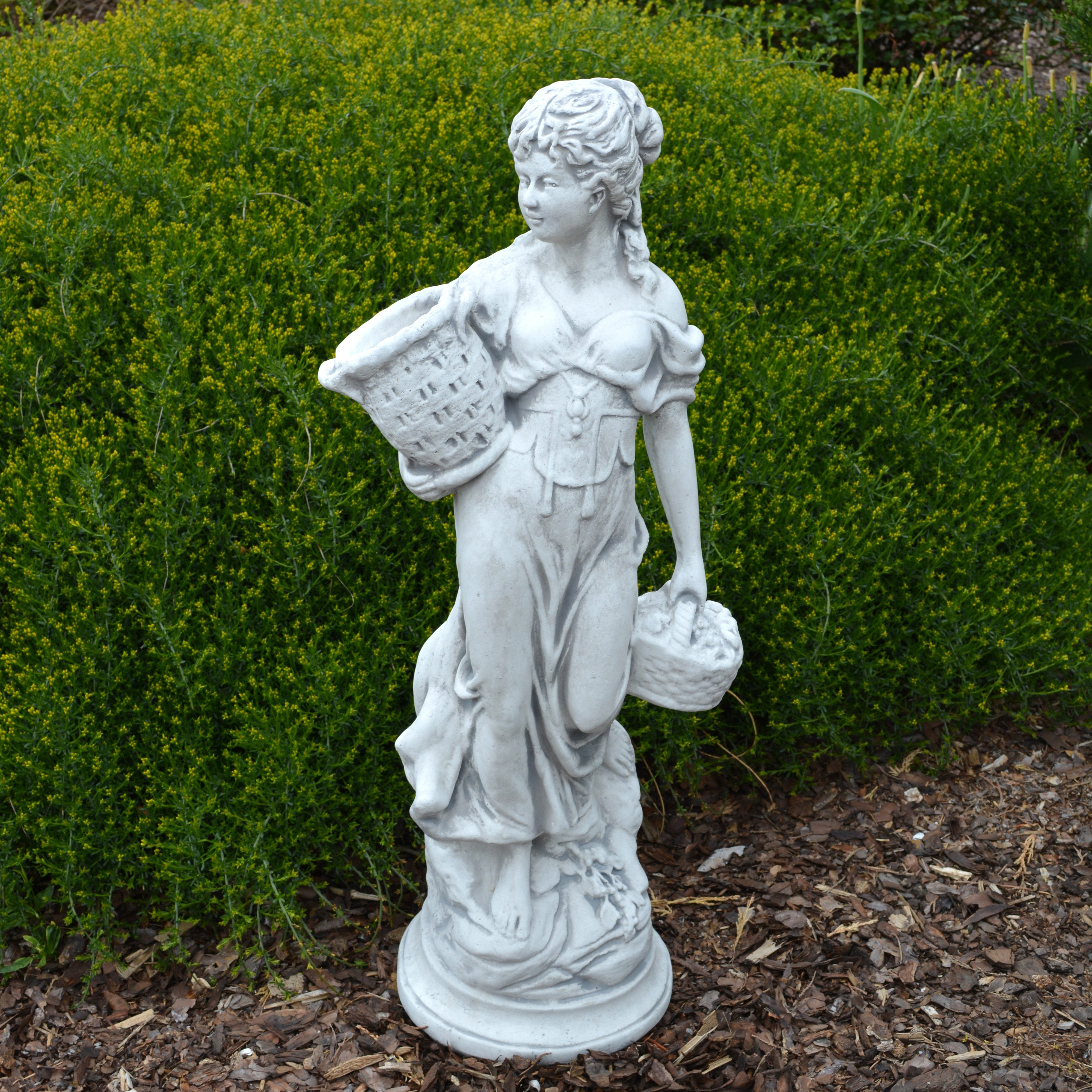 gartendekoparadies.de Gartenfigur Frauen-Statue Sommer, Steinfigur, H. 69 cm, 20 kg, Frostsicher
