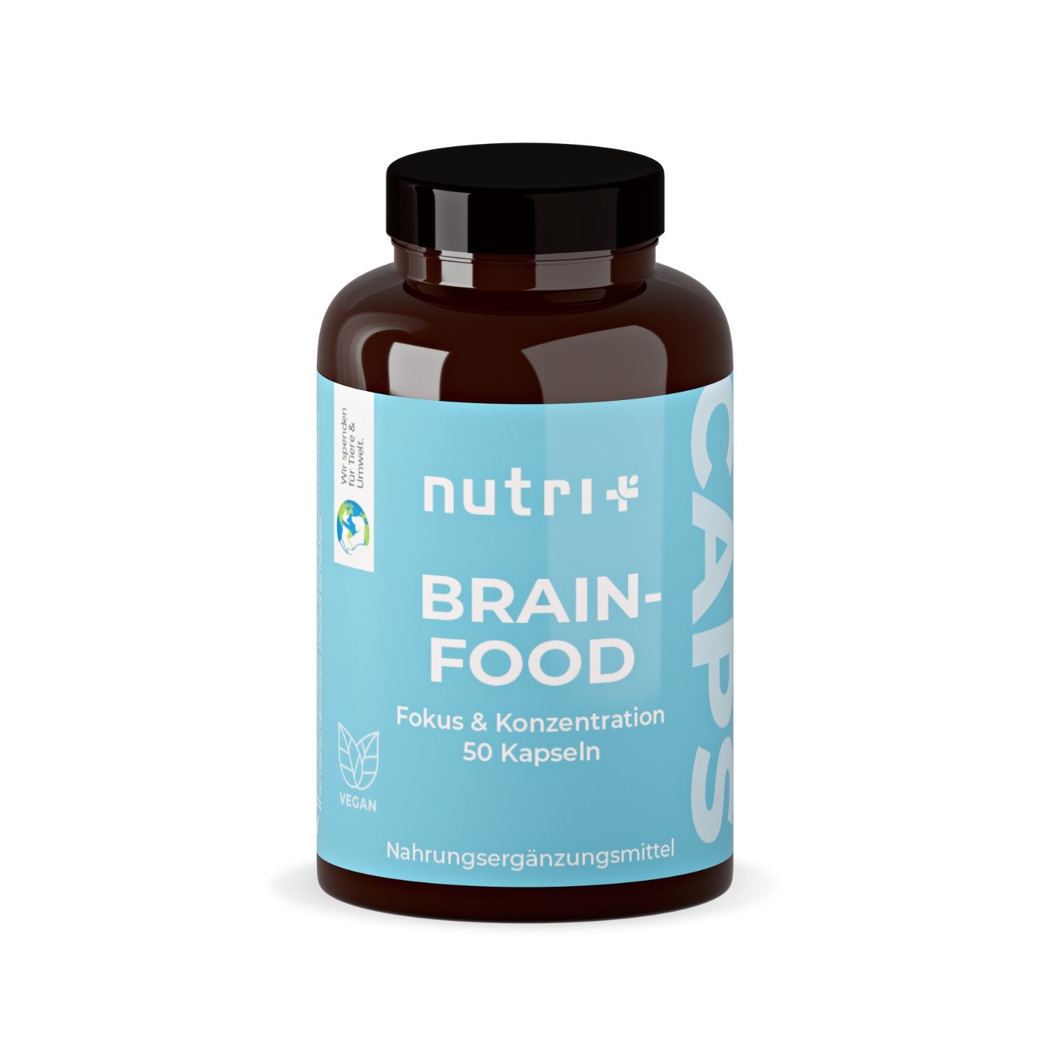 nutri+ Brainfood Kapseln - mit Kurkuma, Ginkgo und Ginseng Kapseln