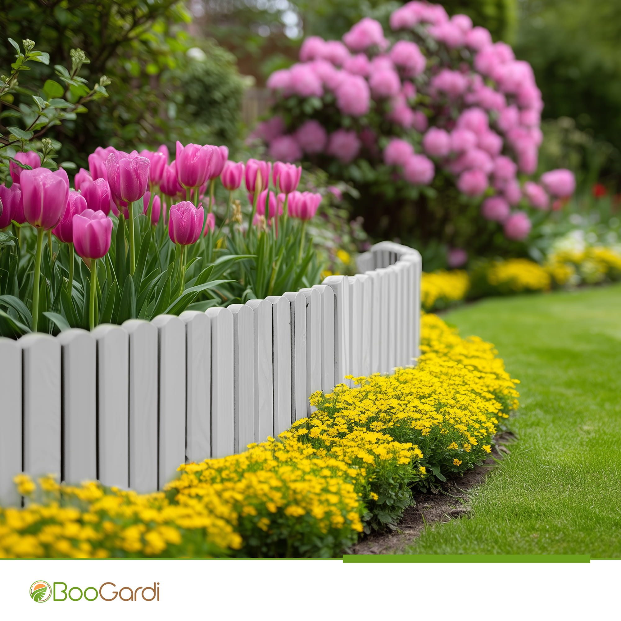 BooGardi Beetumrandung Rollborder, LxH: 200x20 cm, 3 Höhen Beeteinfassung Beetrolli Steckzaun Zaun