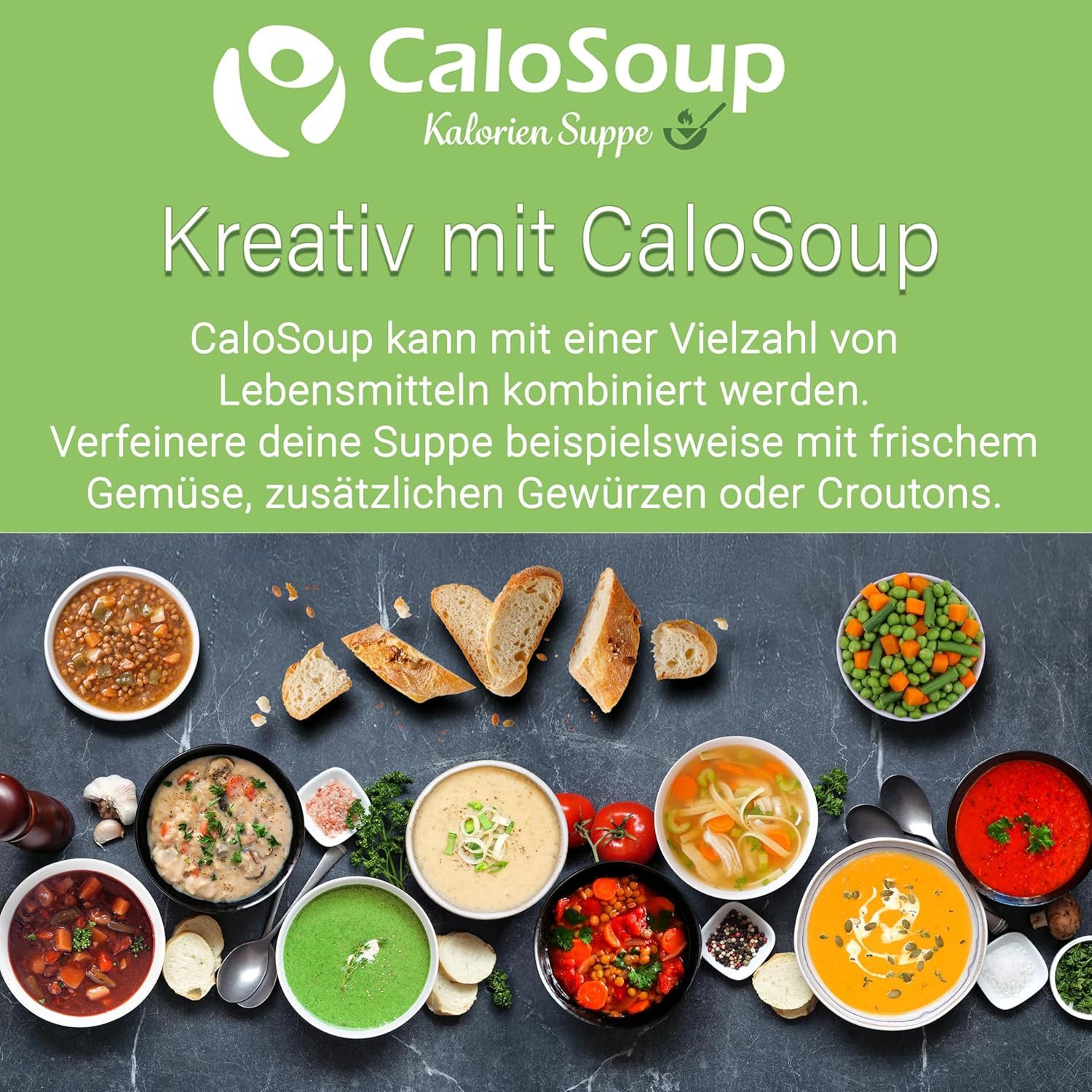 CaloVital Zunehmen durch Kartoffel- oder Lauchcremesuppe hochkalorische Suppen Pulver, 1500 g