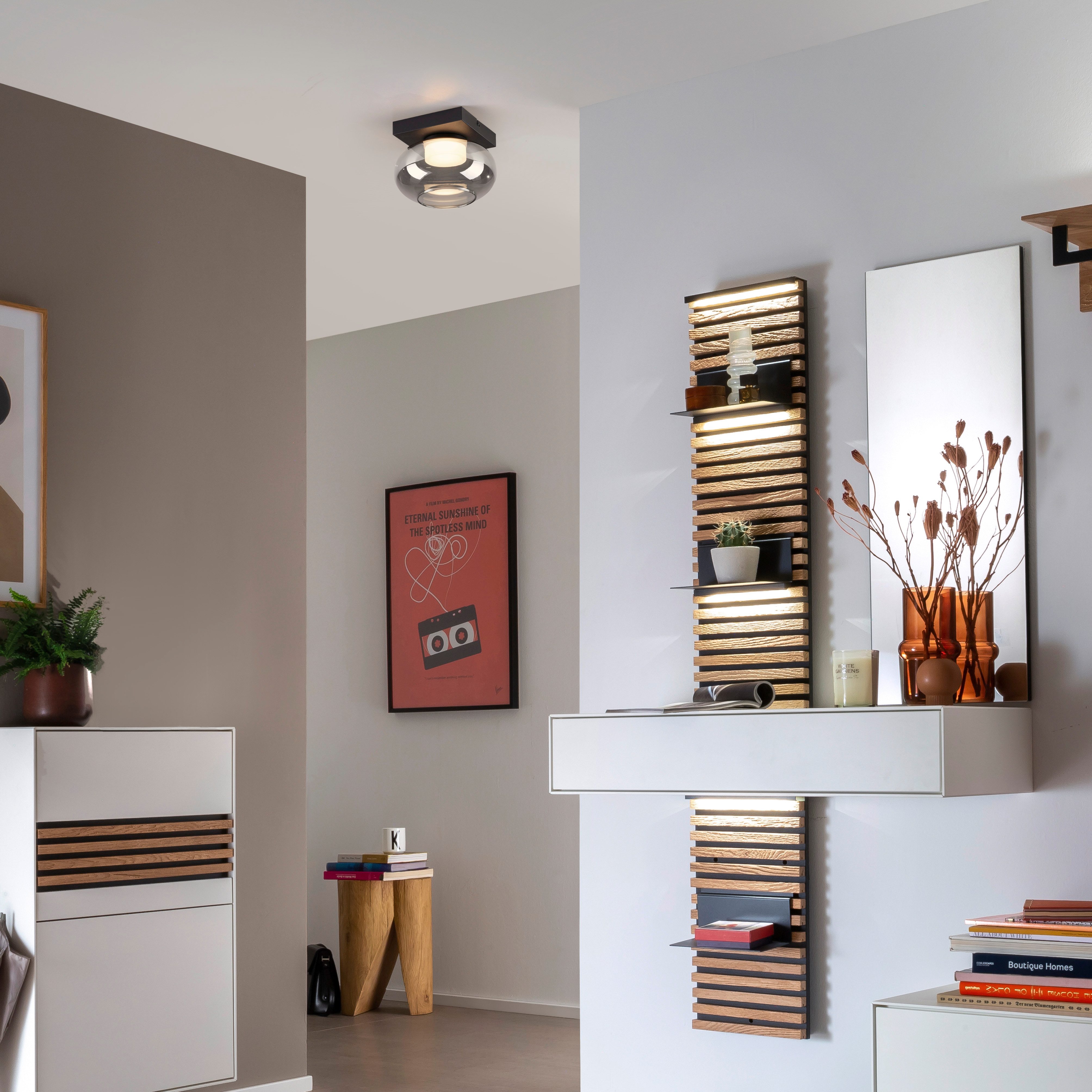 SCHÖNER WOHNEN-Kollektion LED Deckenleuchte SIA, Memoryfunktion, LED fest integriert, Warmweiß, SCHÖNER WOHNEN Kollektion, SimplyDim, Memoryfunktion, Rauchglas