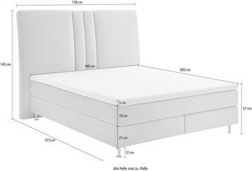 ATLANTIC home collection Boxspringbett Rita, mit Topper und hohen Kopfteil