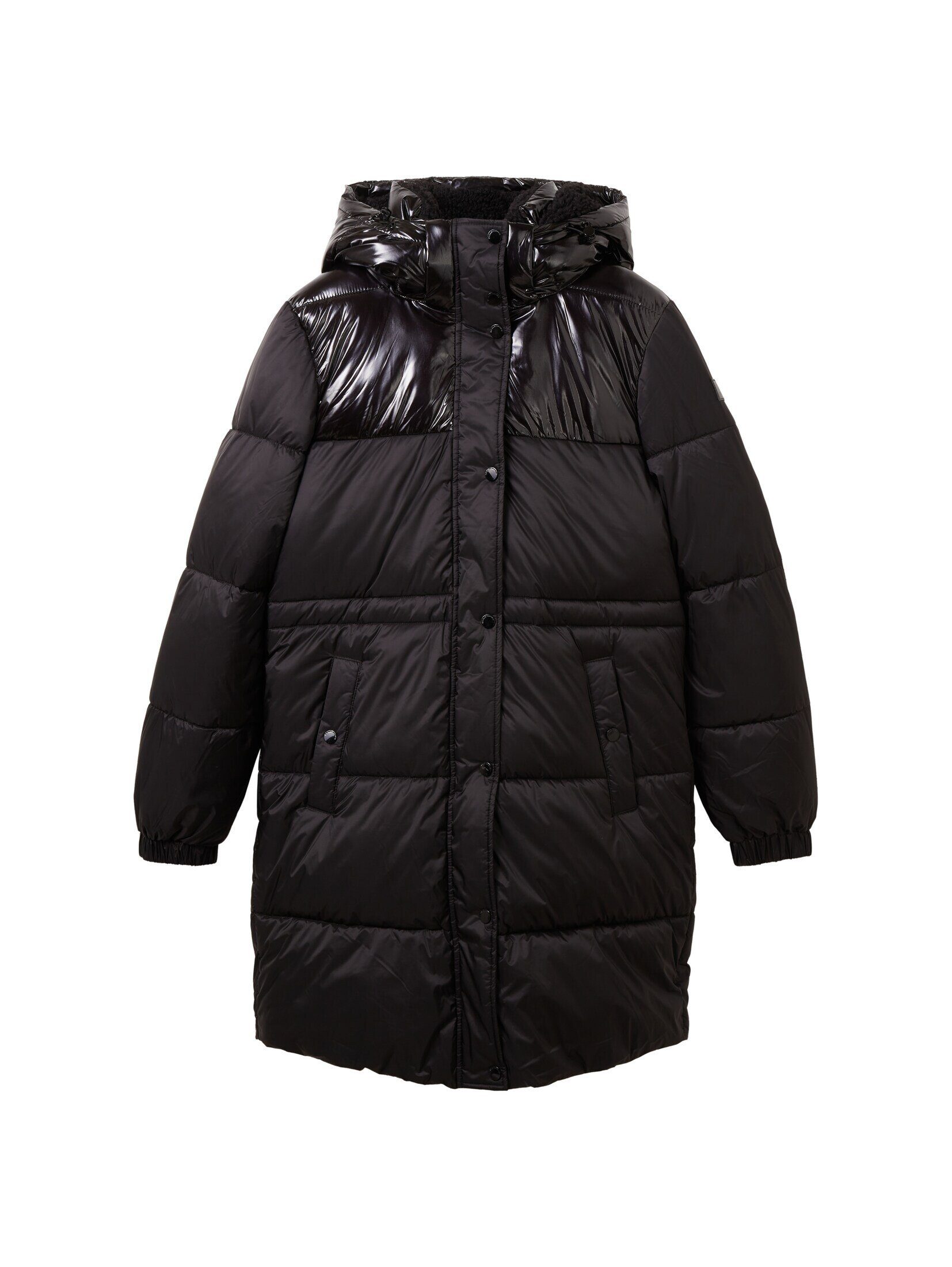 Denim TOM Puffermantel TAILOR black deep recyceltem mit Polyamid Winterjacke