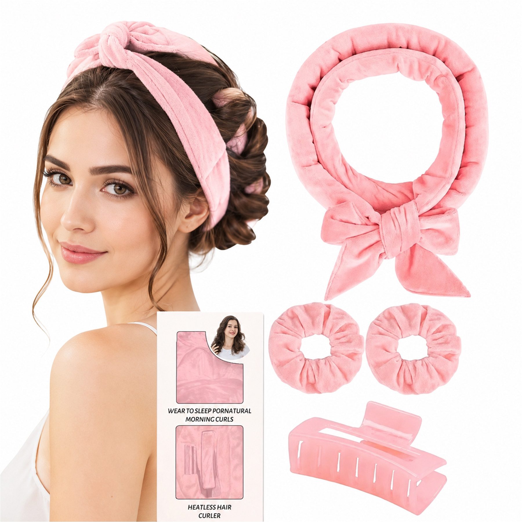 Mutig Lockenwickler 4 Stück Lockenwickler Ohne Hitze, Neu Rutschfest Heatless Curls, Hair Curler Overnight, Lockenwickler über Nacht, DIY Hair Curler Rollers Set Locken Ohne Hitzefür langes mittleres Haar