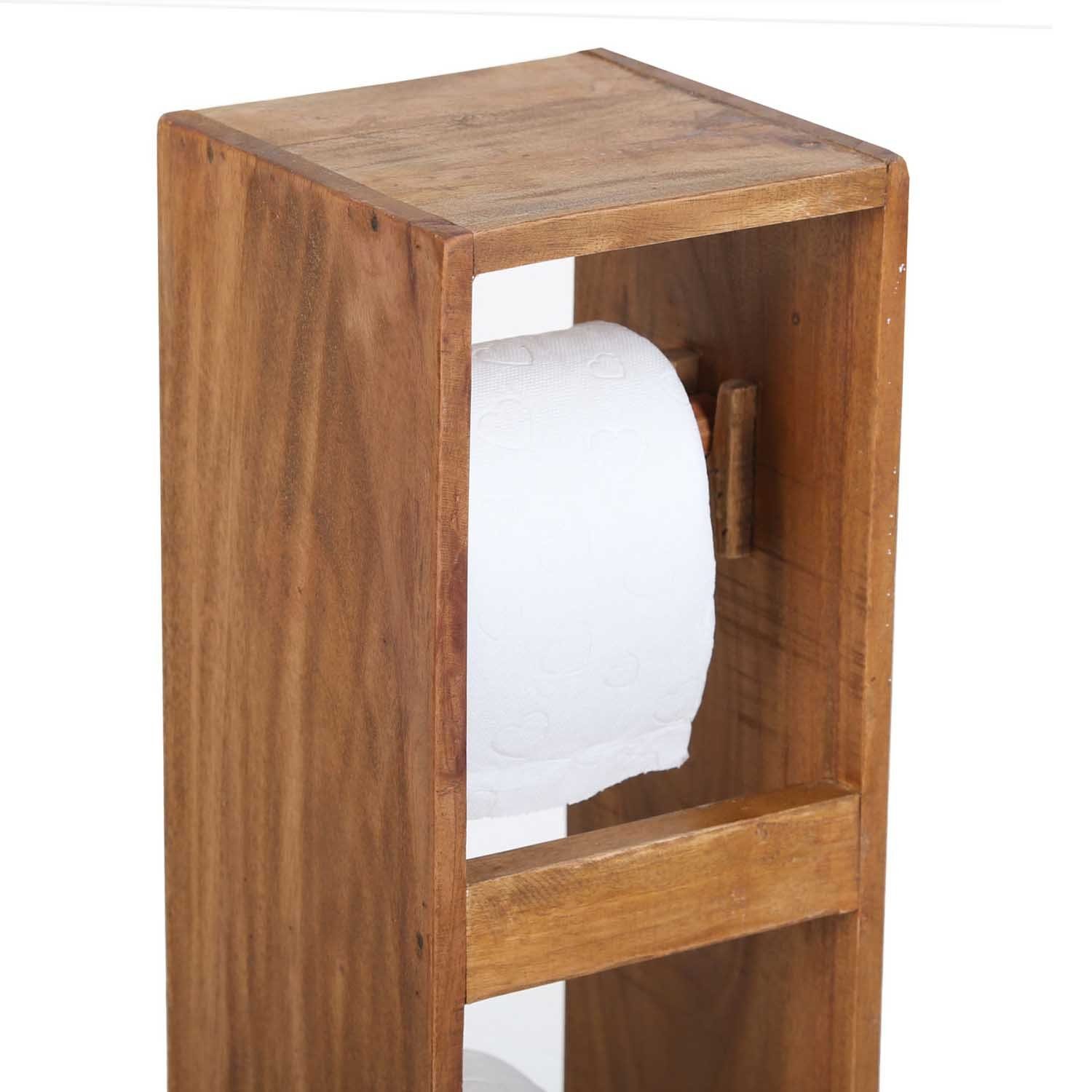 Casa Moro Toilettenpapierhalter Holz Toilettenpapierhalter Toilettenpapierständer, Teak aus ELISA recyceltem gefertigt Holz